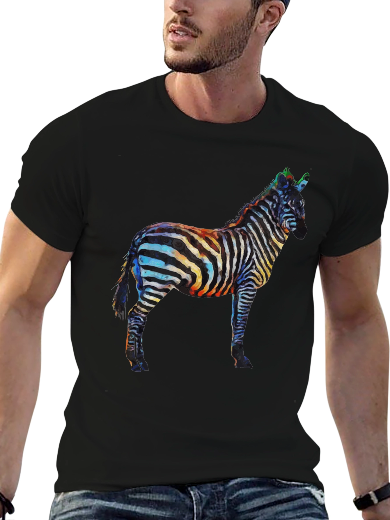 Zebra Graphic Black T-Shirt