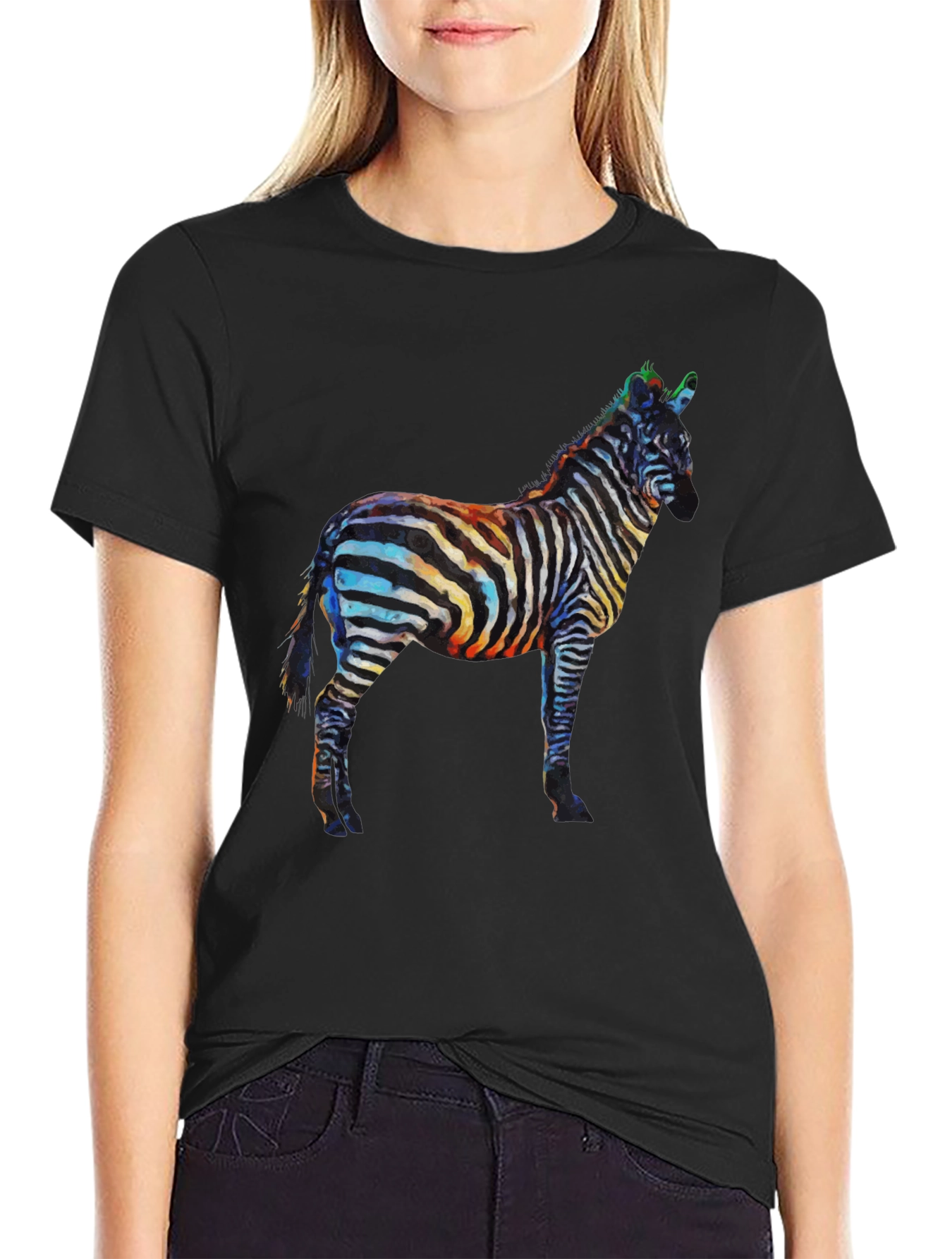 Zebra Graphic Black T-Shirt