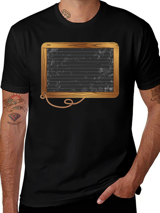 Novelty Blackboard Graphic Tee - Vintage Style