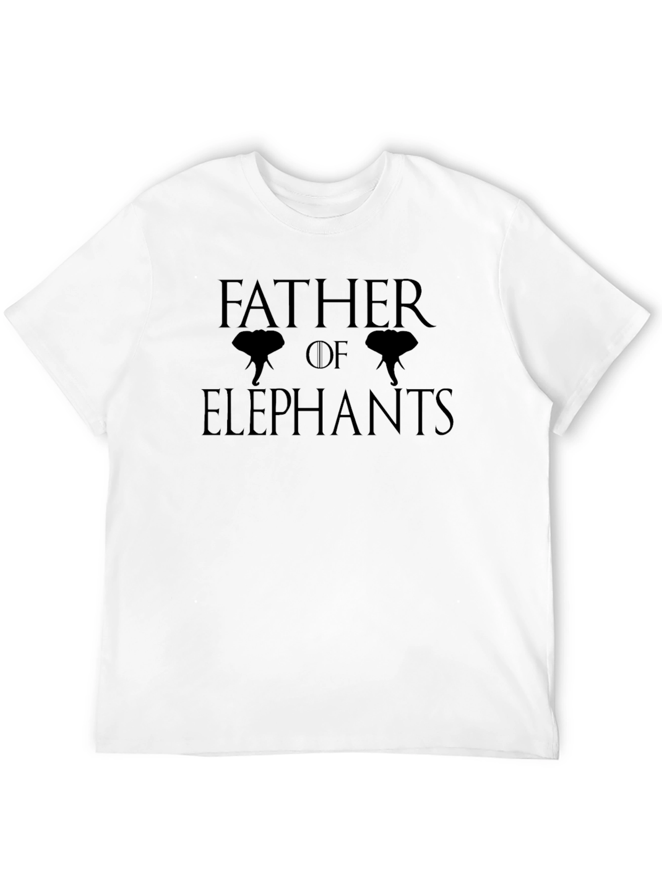 Father of Elephants Graphic Tee - Black Cotton T-Shirt