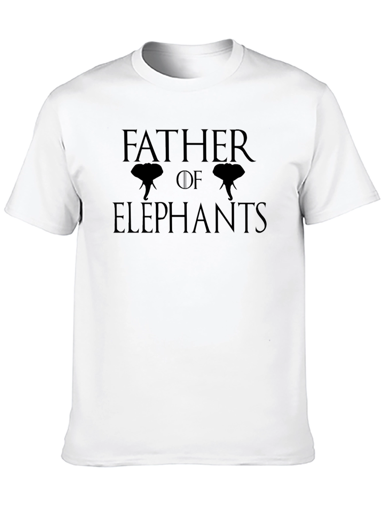 Father of Elephants Graphic Tee - Black Cotton T-Shirt