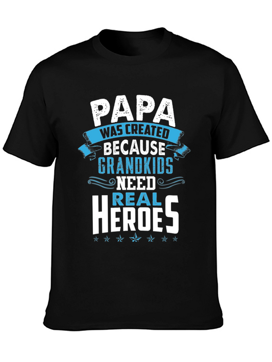 Papa Real Heroes T-Shirt - Grandkids Love