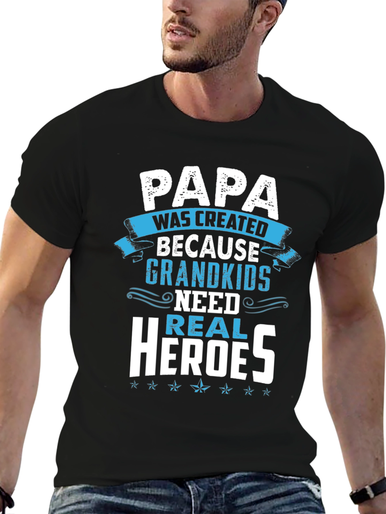 Papa Real Heroes T-Shirt - Grandkids Love