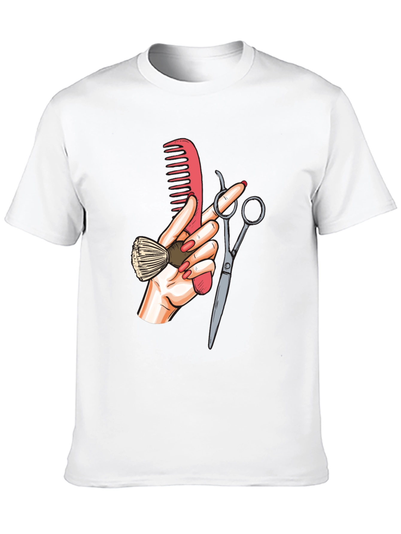 Barber Hand Graphic Tee - Black Cotton T-Shirt