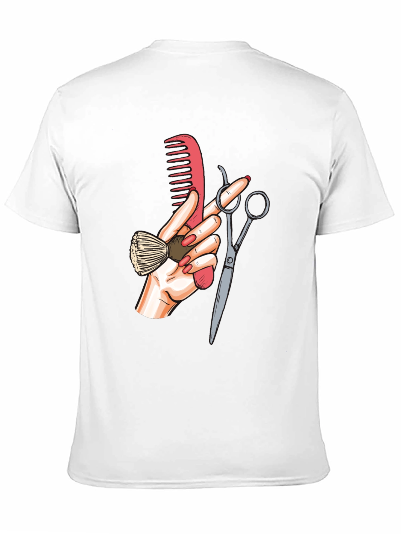 Barber Hand Graphic Tee - Black Cotton T-Shirt