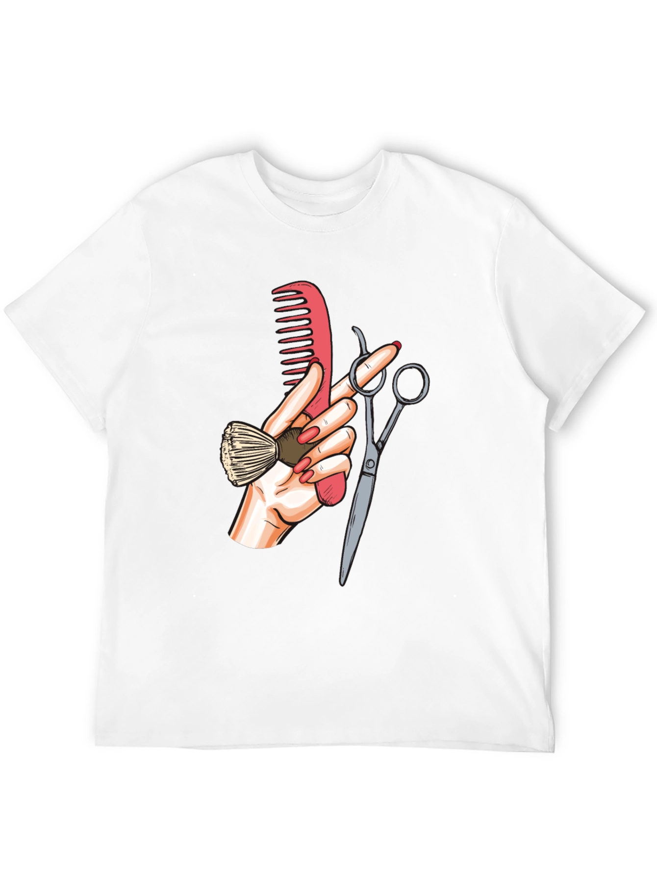 Barber Hand Graphic Tee - Black Cotton T-Shirt