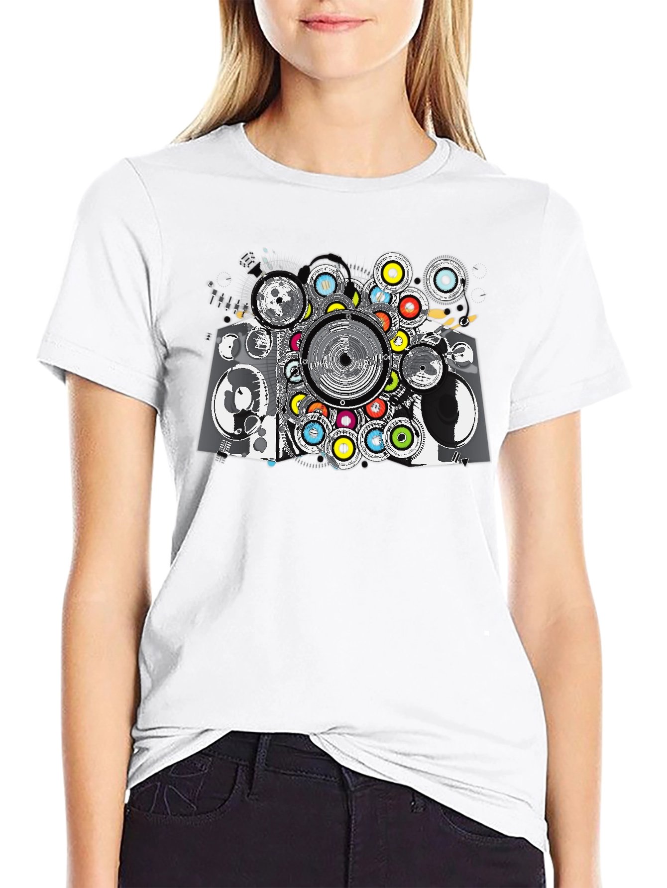 Abstract Speaker Graphic Tee - Black