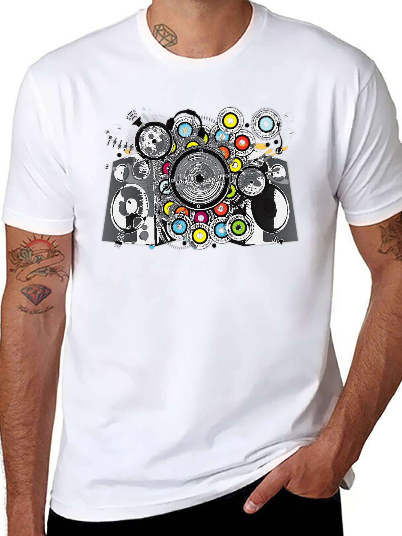 Abstract Speaker Graphic Tee - Black
