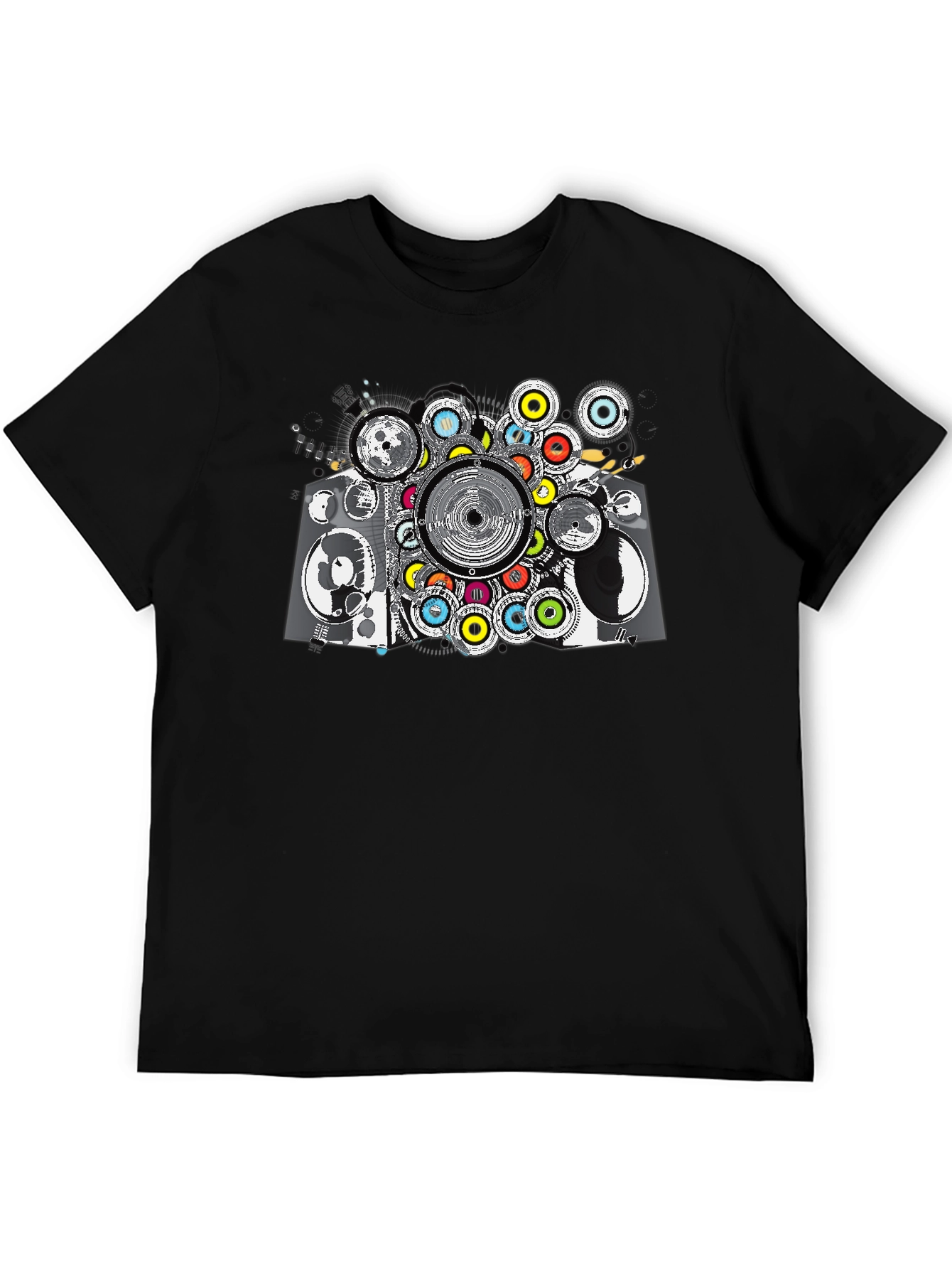 Abstract Speaker Graphic Tee - Black