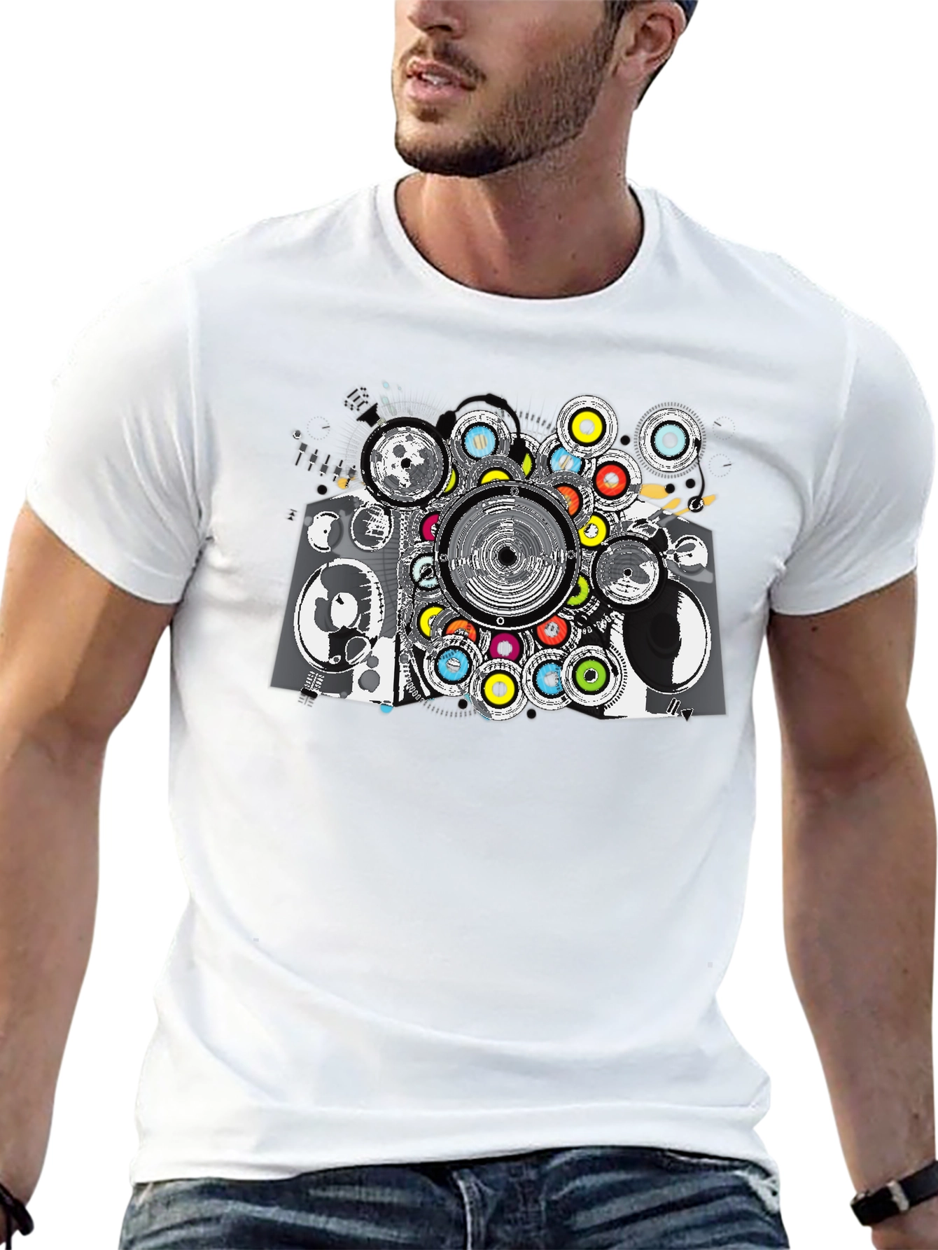 Abstract Speaker Graphic Tee - Black