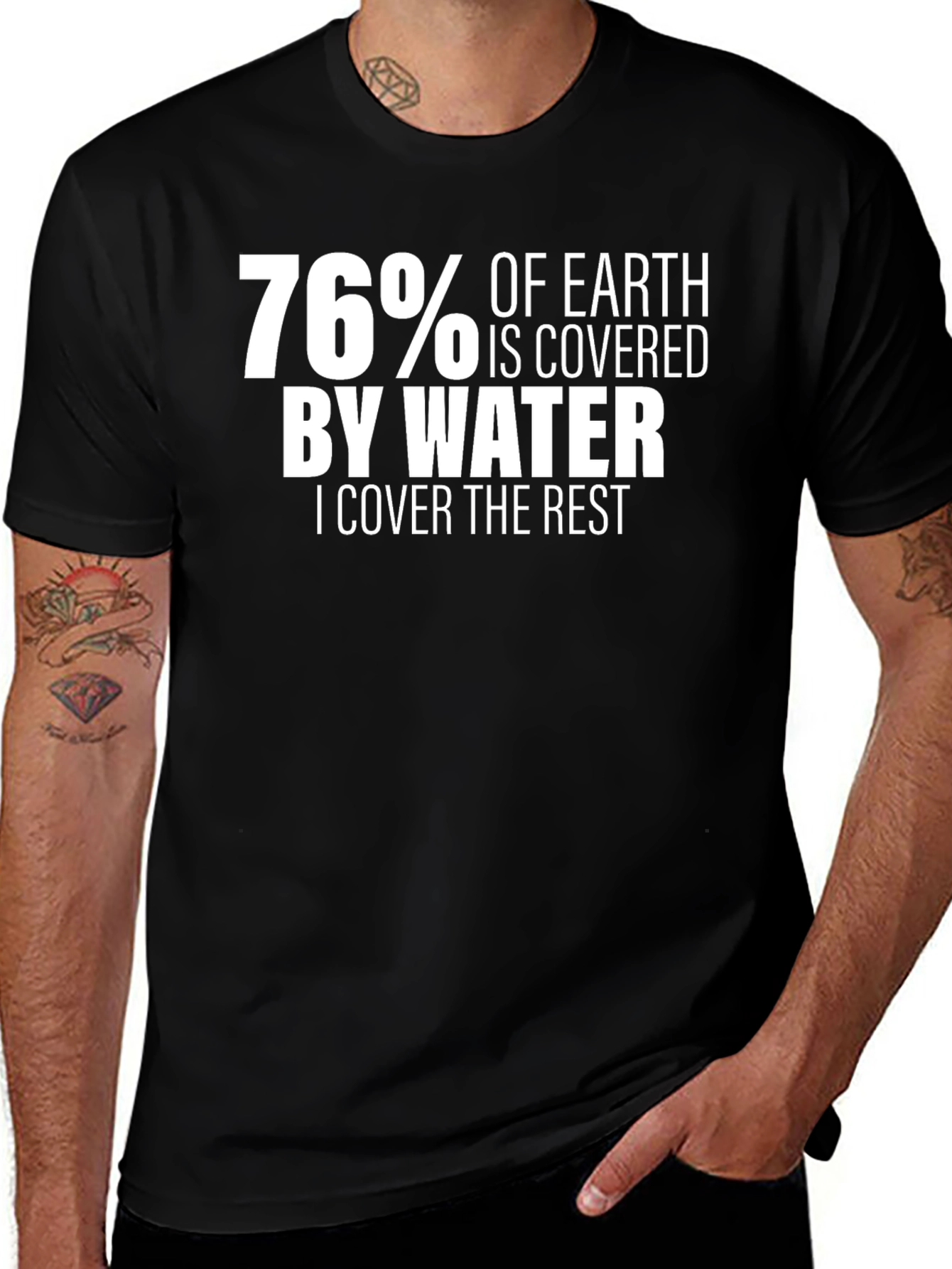 Funny 76% Earth Water Graphic T-Shirt