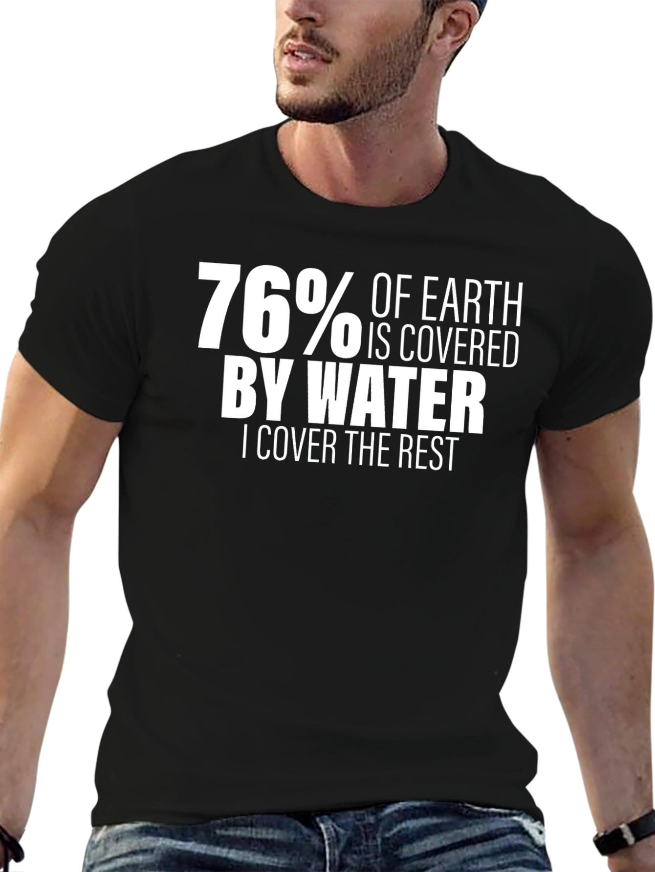 Funny 76% Earth Water Graphic T-Shirt