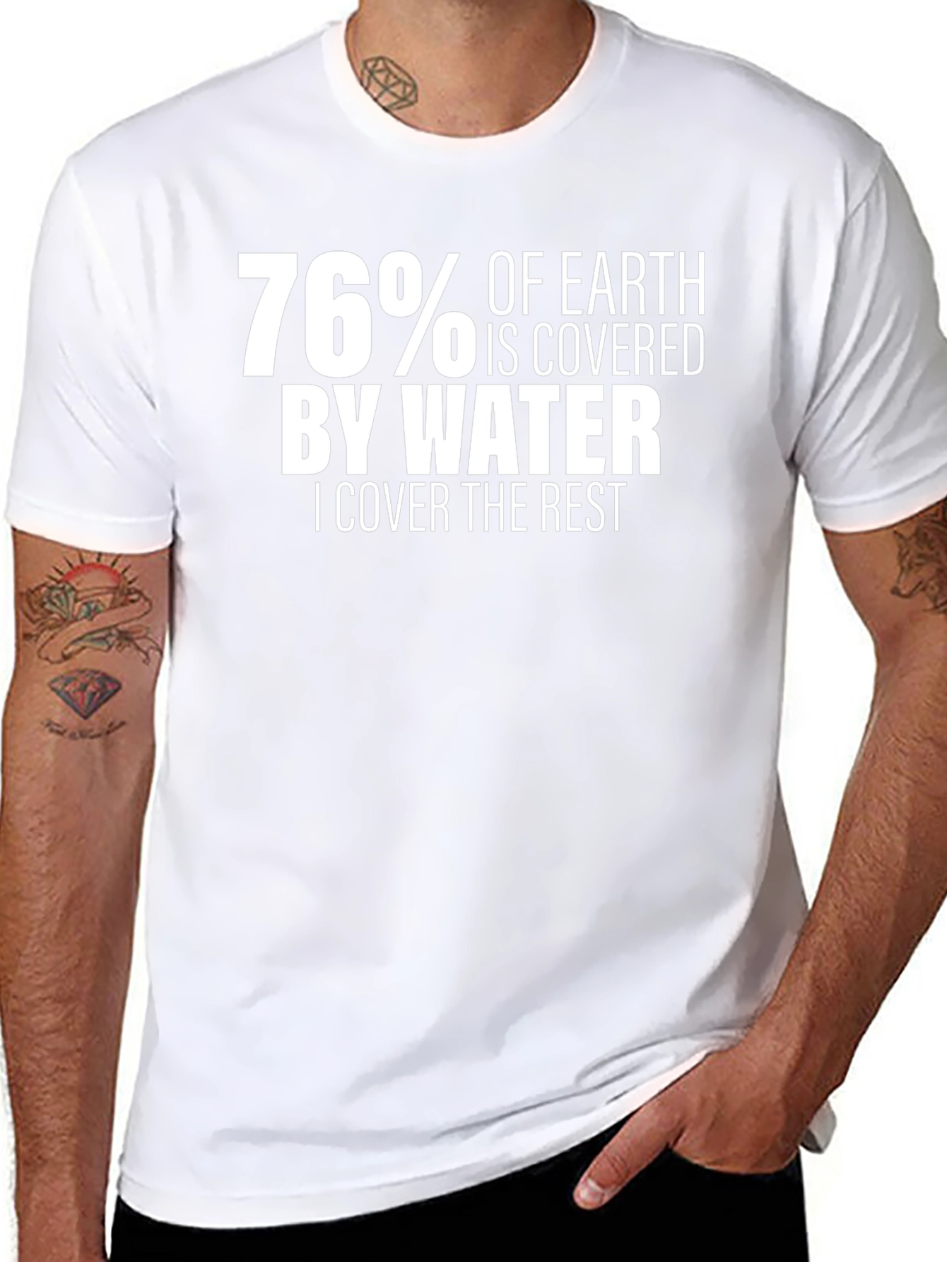 Funny 76% Earth Water Graphic T-Shirt