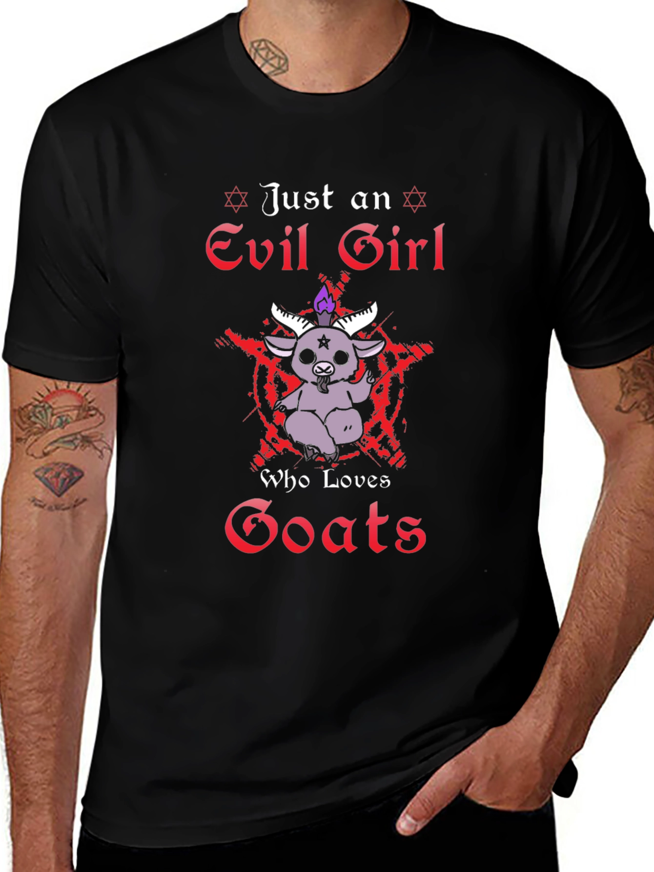 Evil Girl Who Loves Goats Graphic Tee