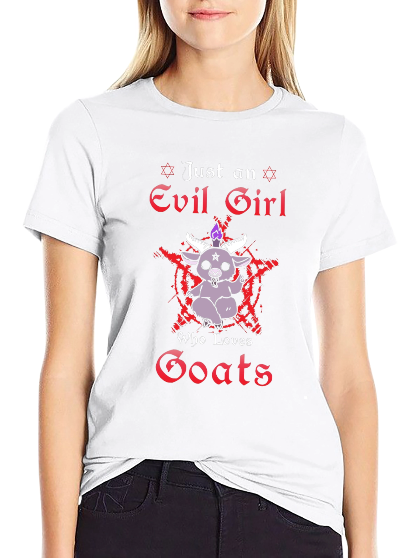 Evil Girl Who Loves Goats Graphic Tee