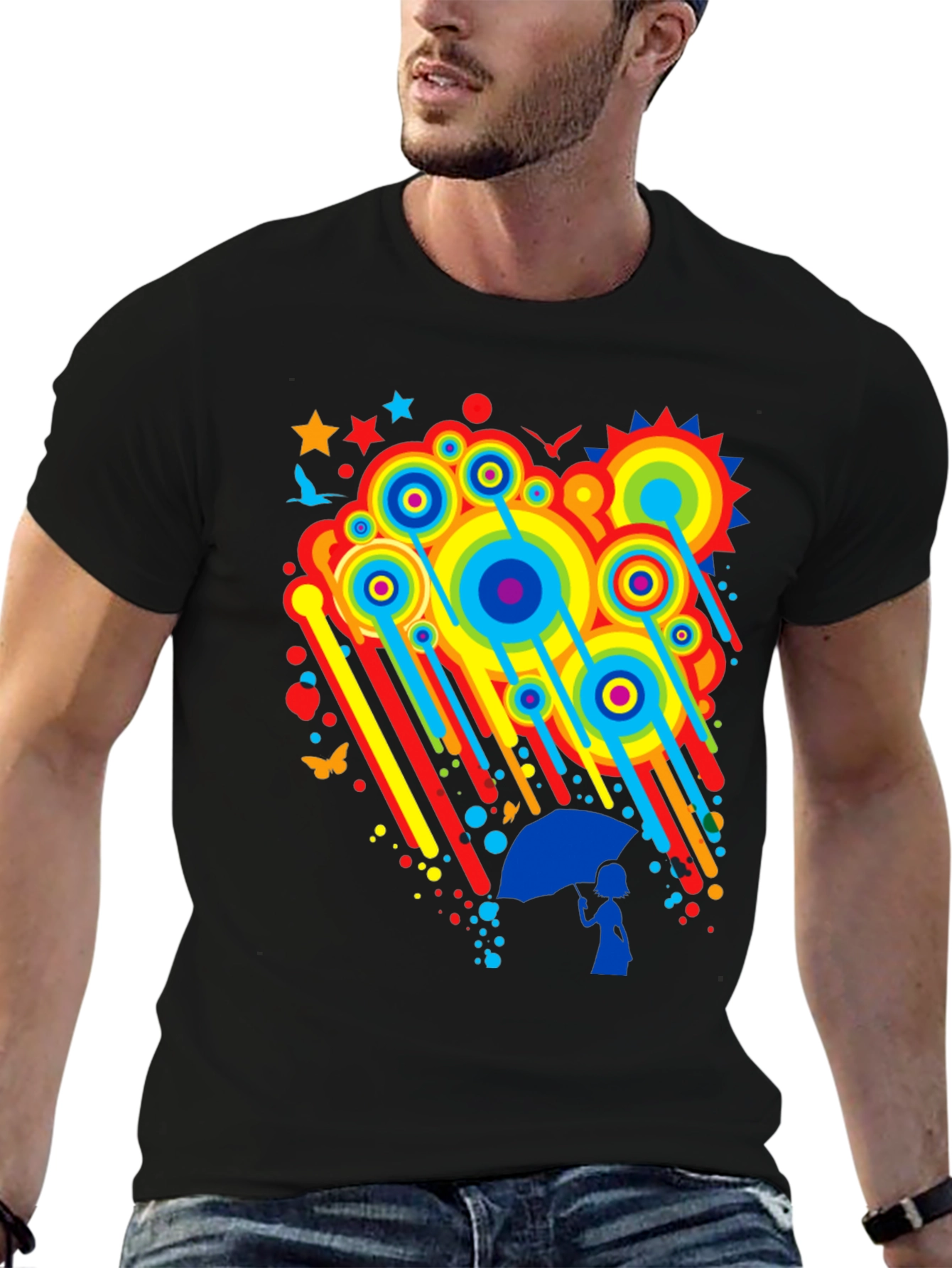 Rainbow Rain Graphic Tee