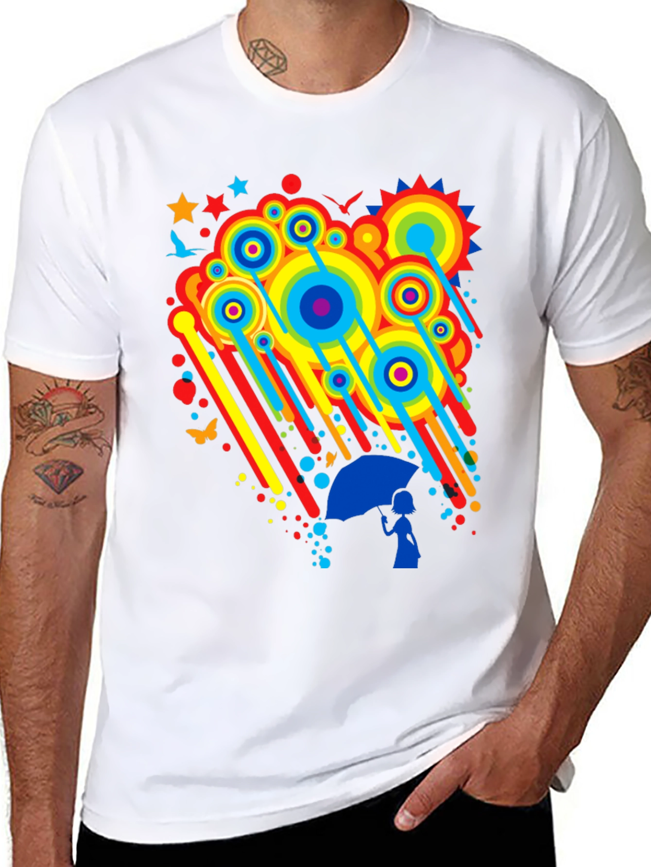 Rainbow Rain Graphic Tee