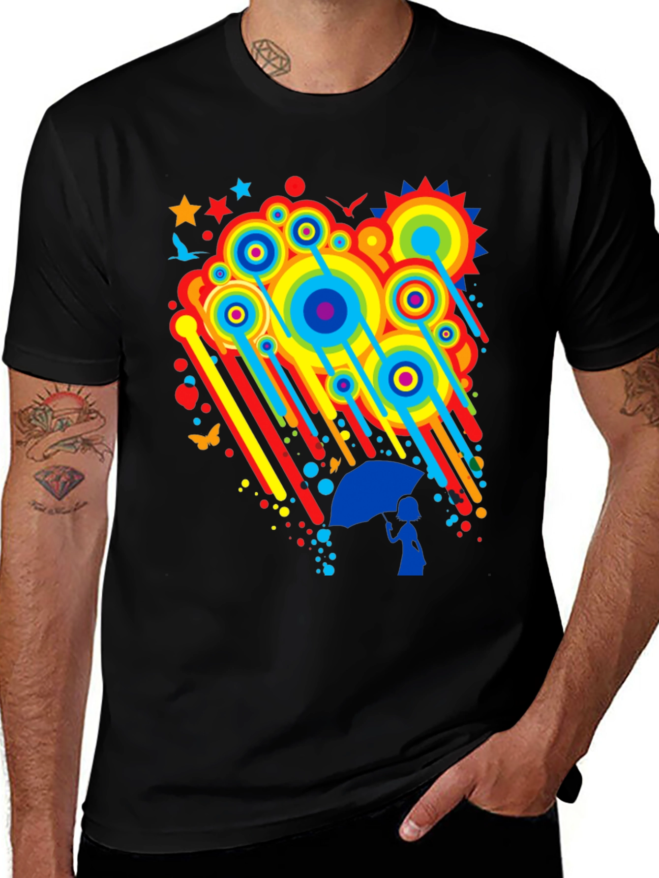 Rainbow Rain Graphic Tee
