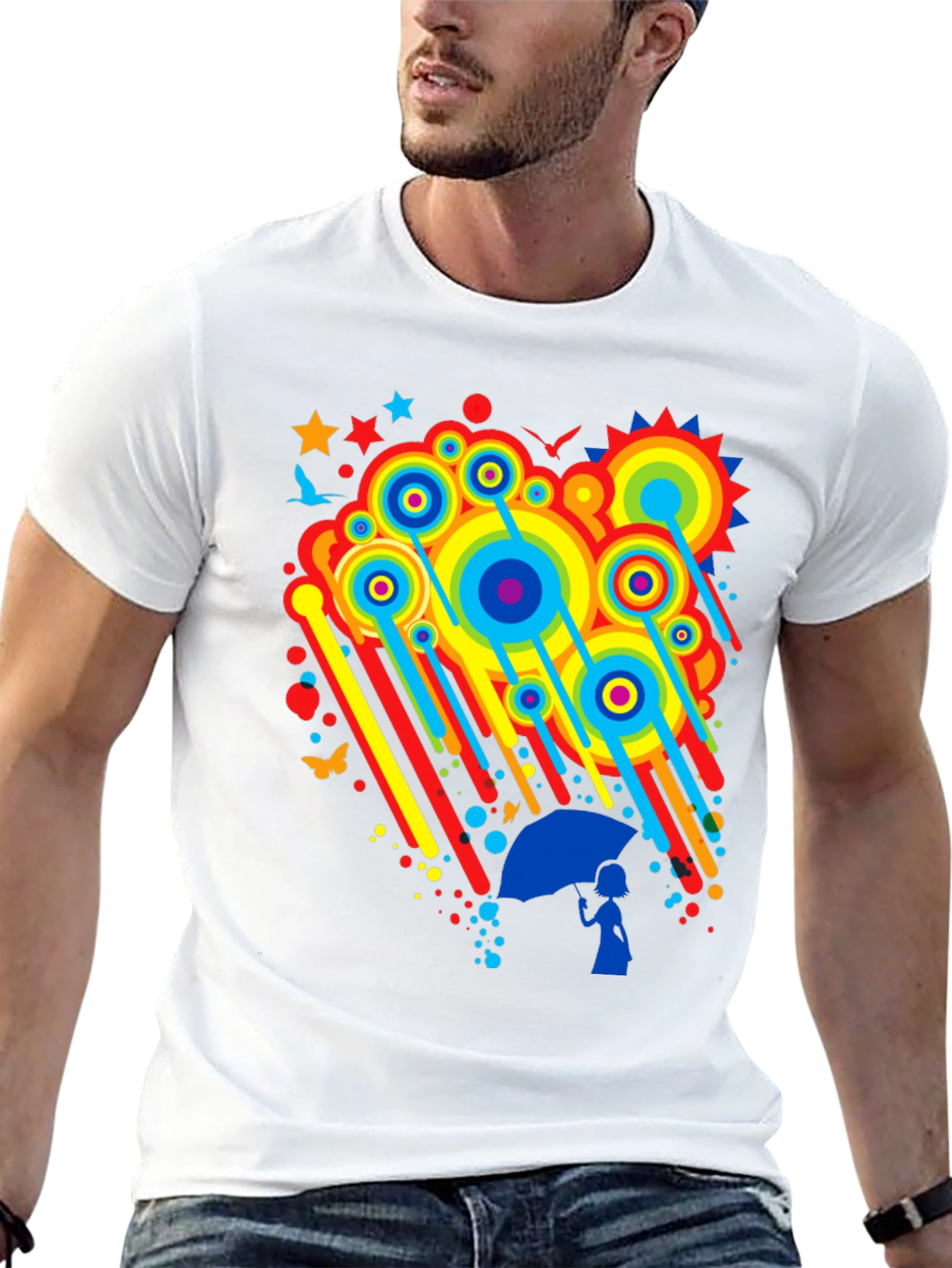 Rainbow Rain Graphic Tee