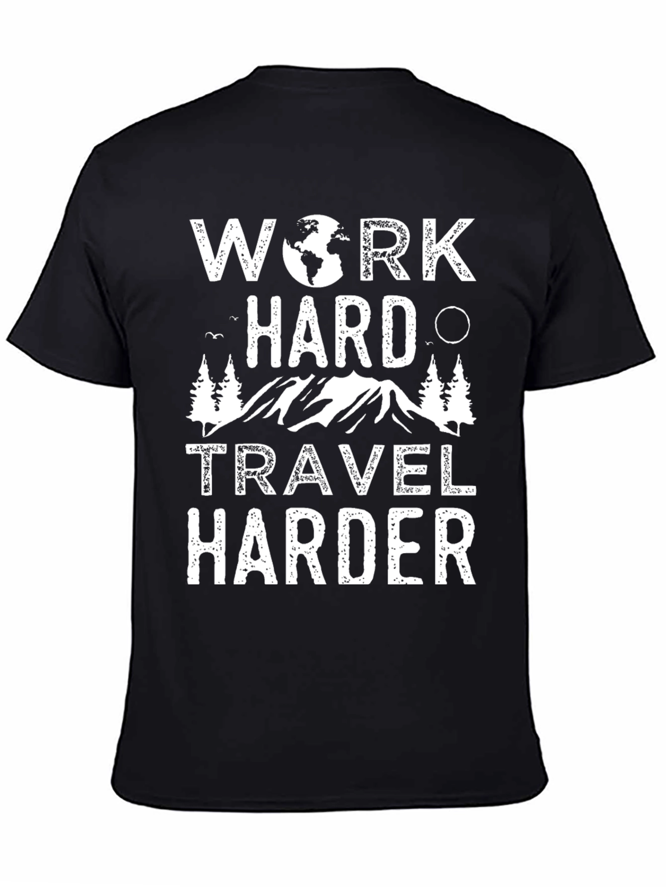 Work Hard Travel Harder Graphic Tee - Black