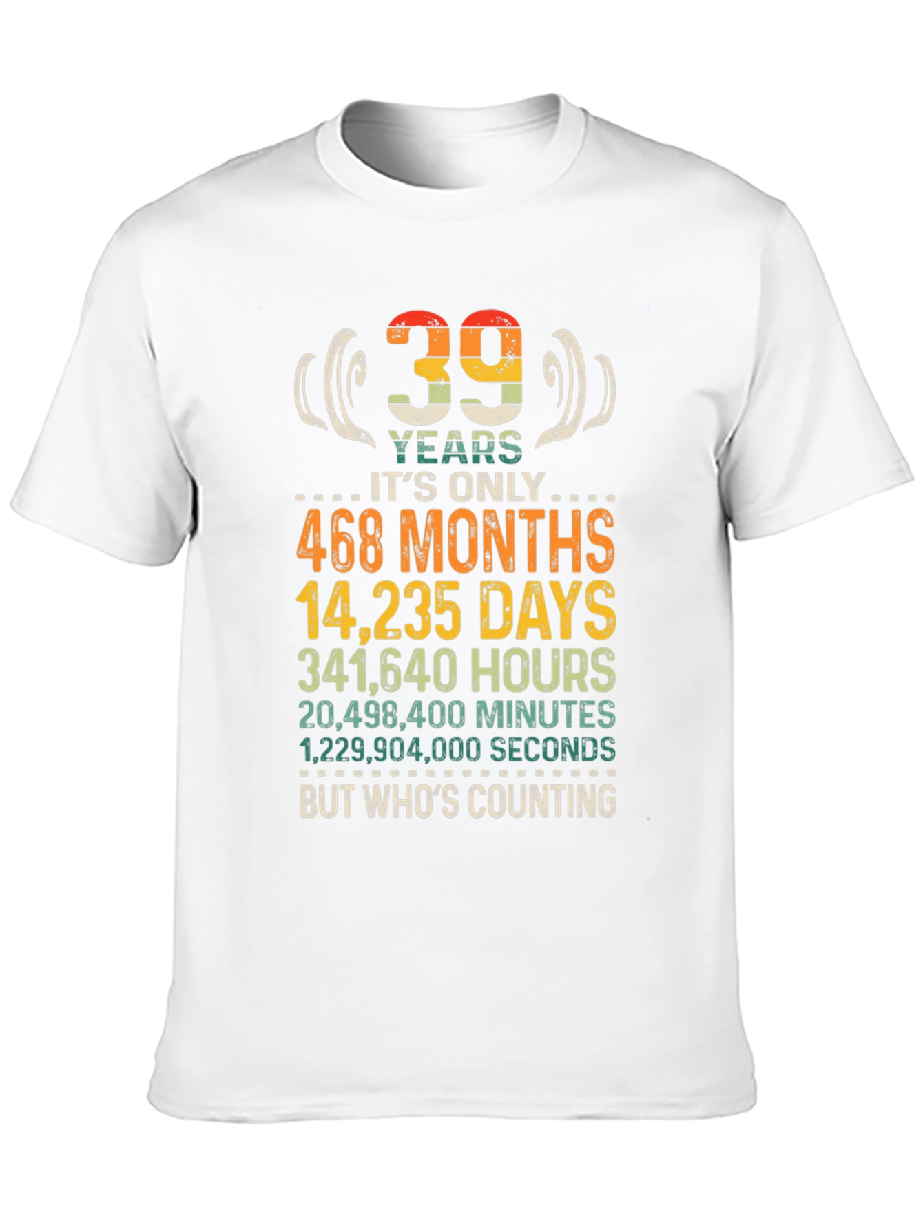 Funny 39th Birthday T-Shirt - Whos Counting?