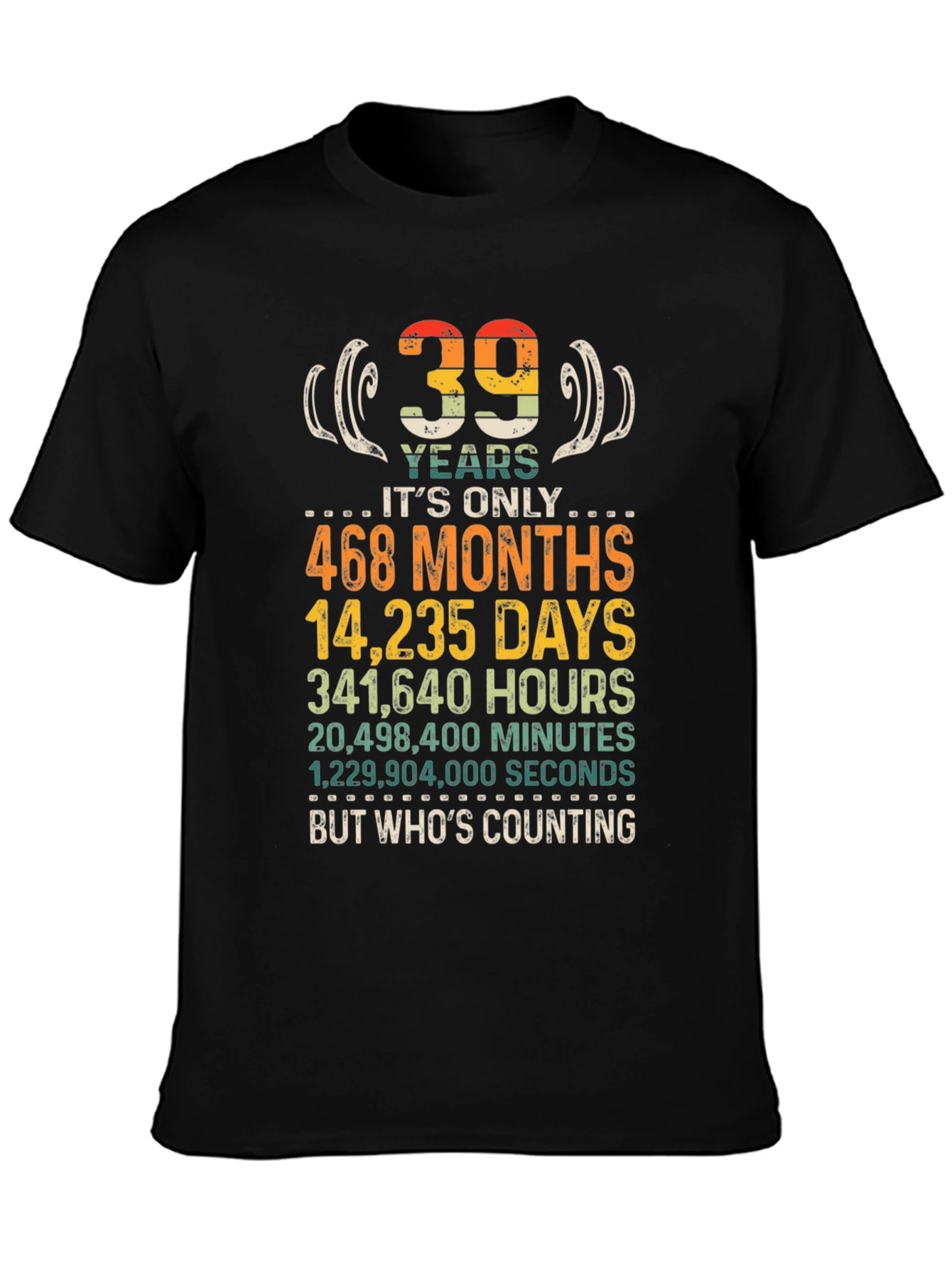 Funny 39th Birthday T-Shirt - Whos Counting?