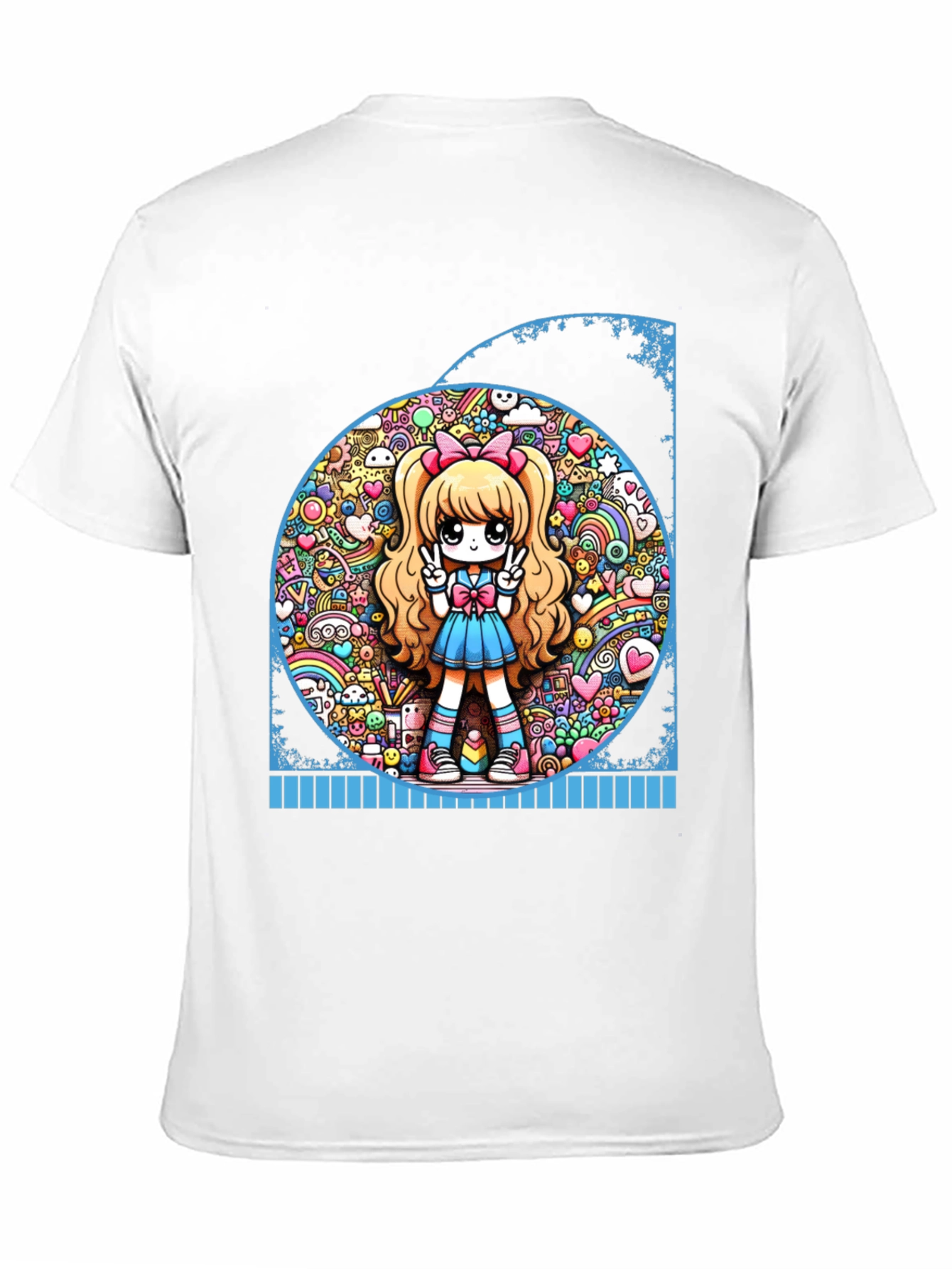 Anime Girl Graphic Tee - Kawaii Style Black T-Shirt