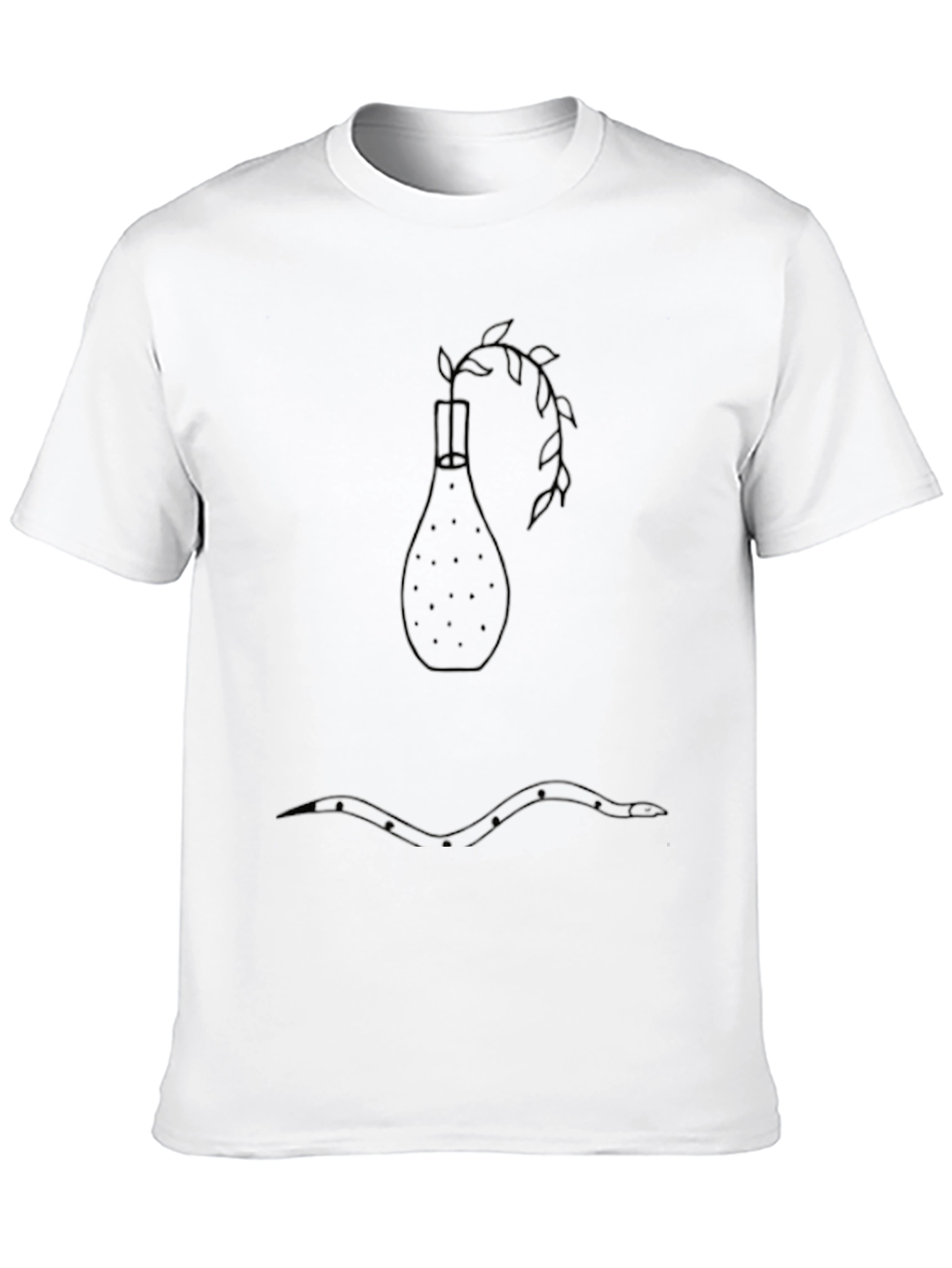 Minimalist Vase & Plant Black T-Shirt