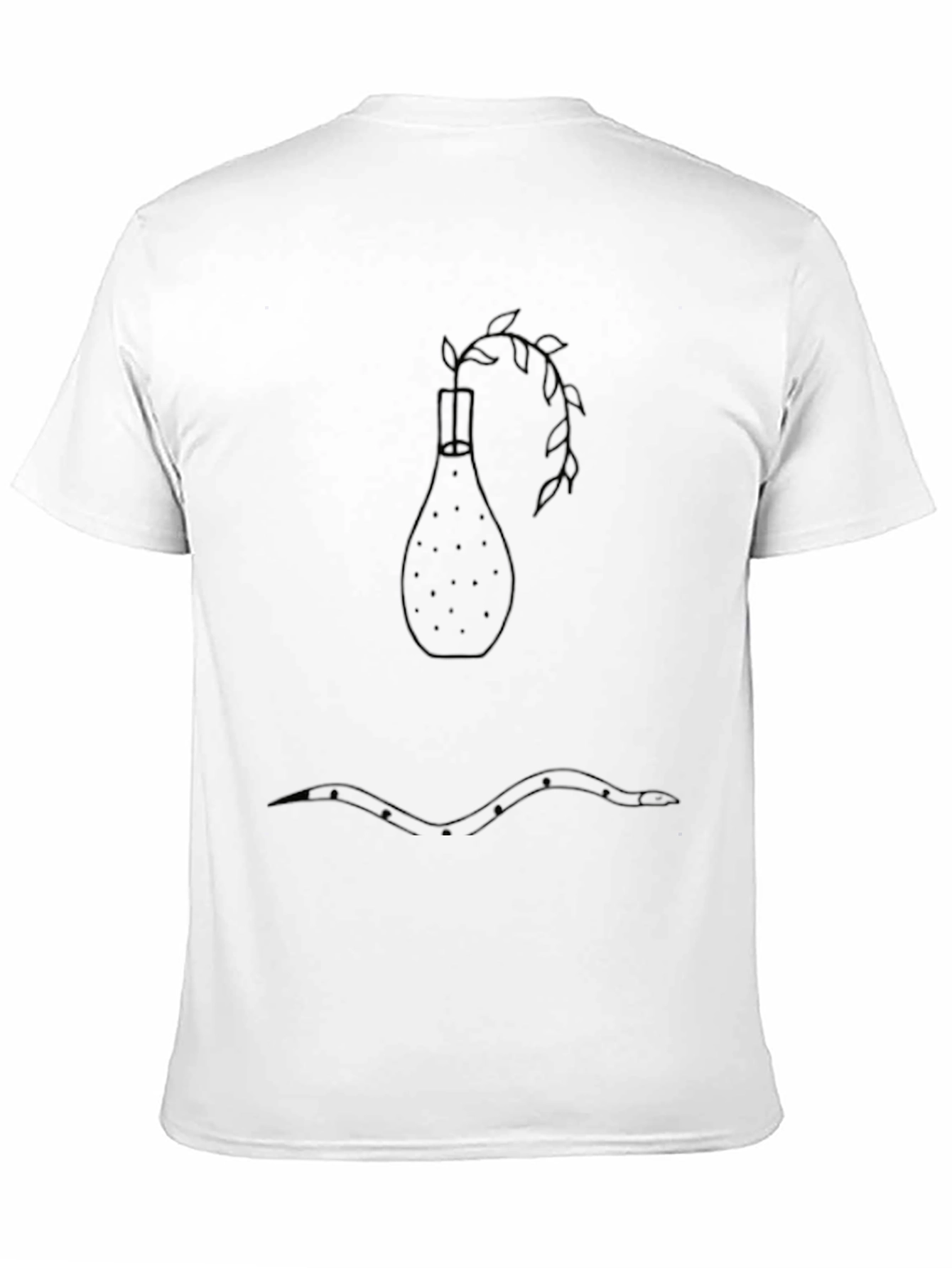Minimalist Vase & Plant Black T-Shirt