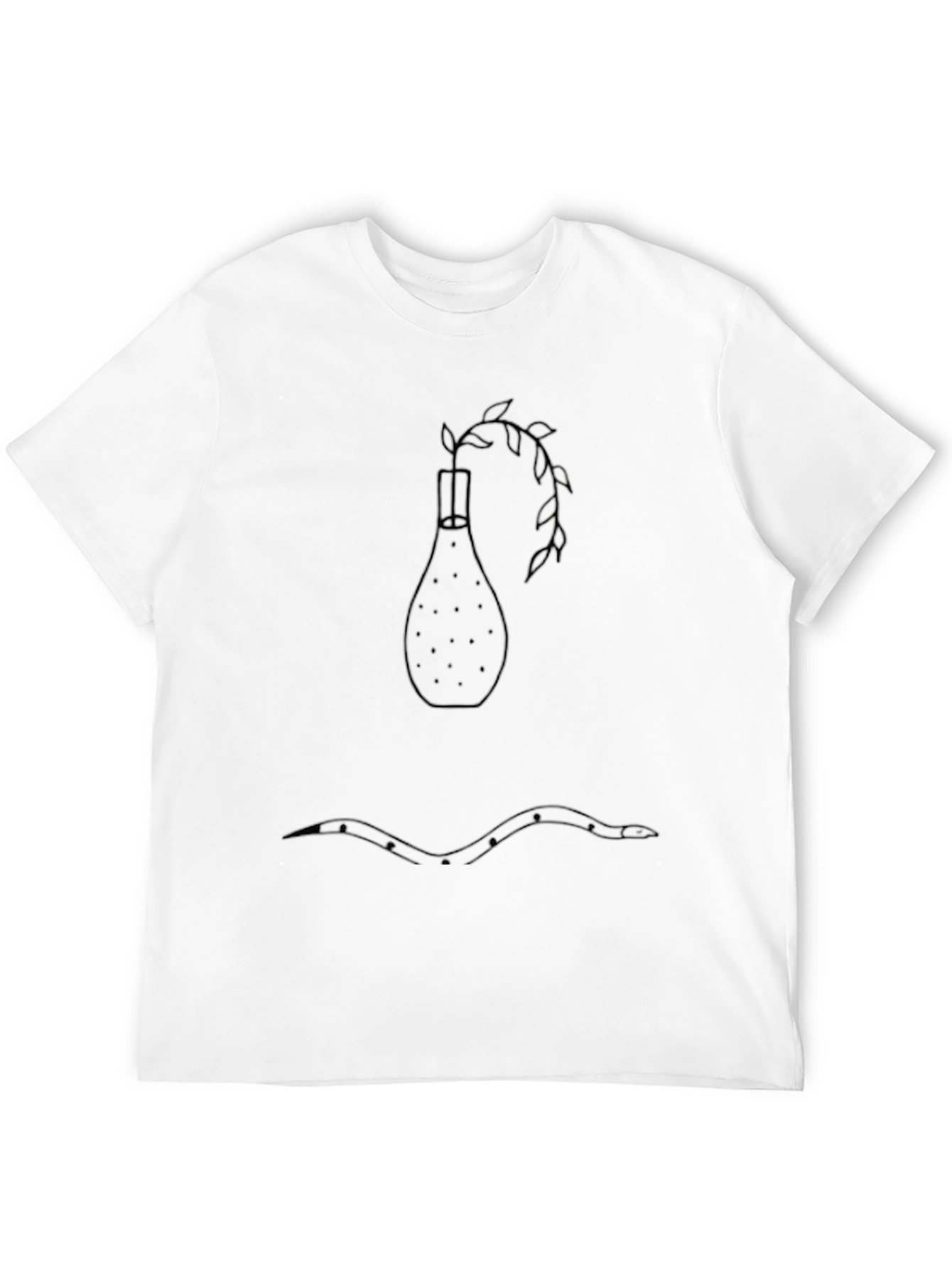 Minimalist Vase & Plant Black T-Shirt