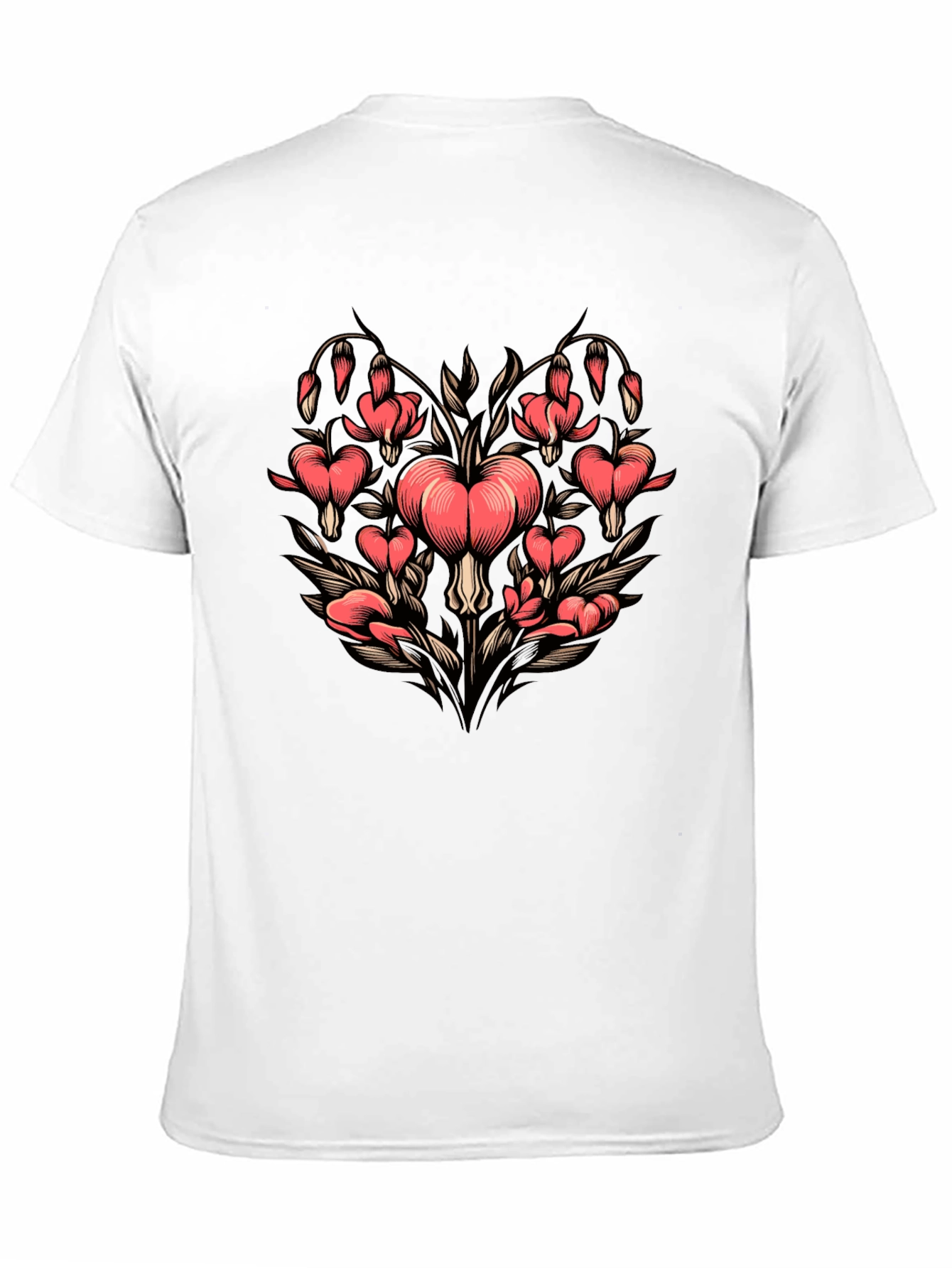 Bleeding Heart Flower Graphic T-Shirt