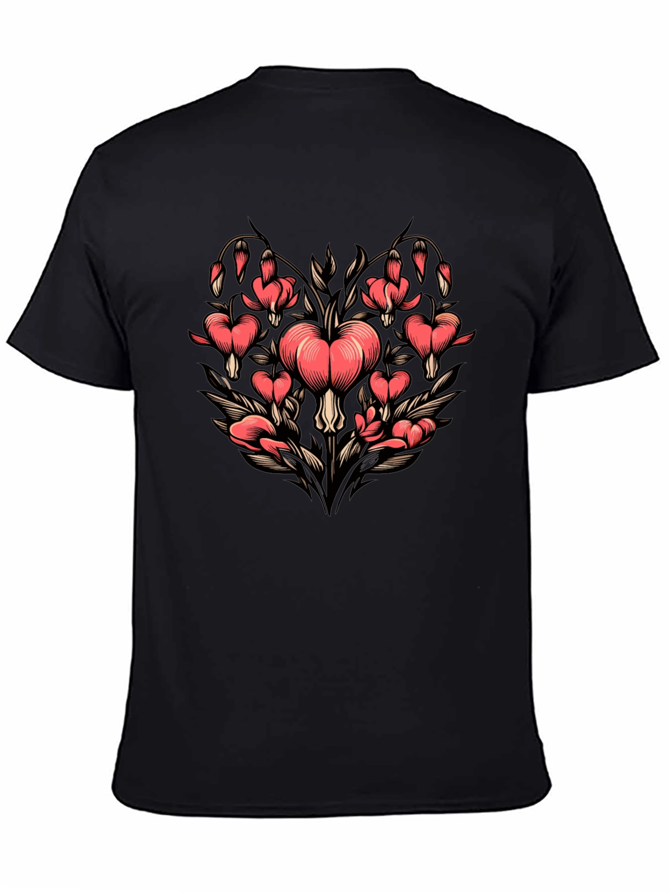 Bleeding Heart Flower Graphic T-Shirt
