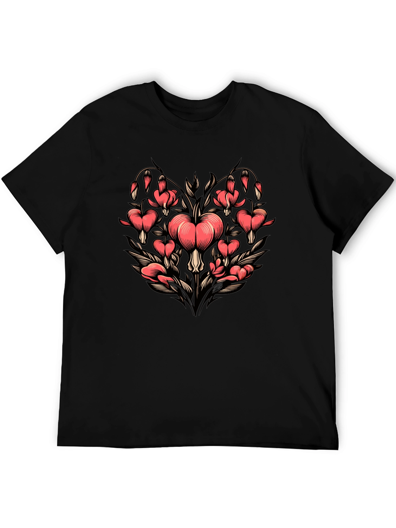 Bleeding Heart Flower Graphic T-Shirt