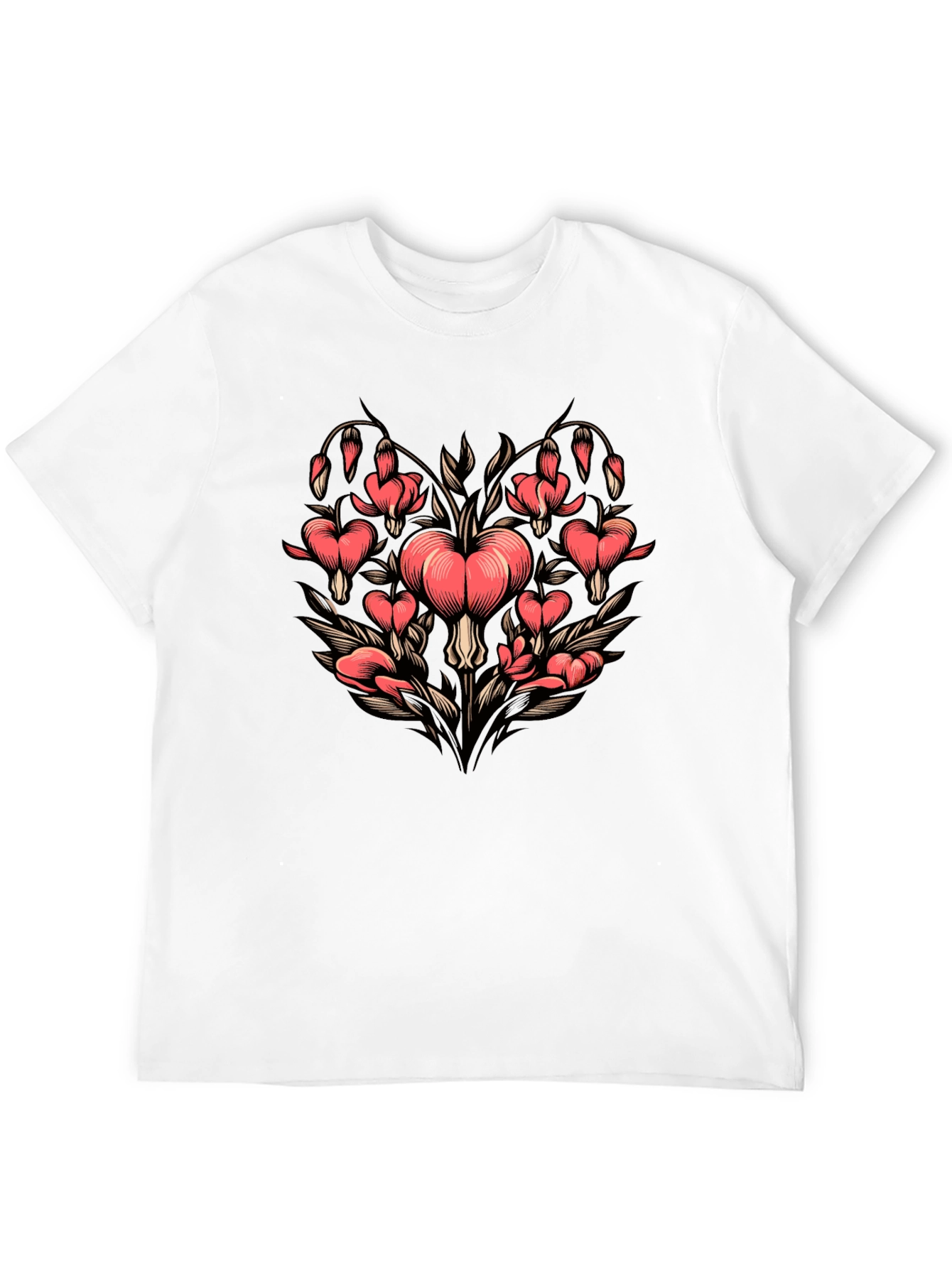 Bleeding Heart Flower Graphic T-Shirt