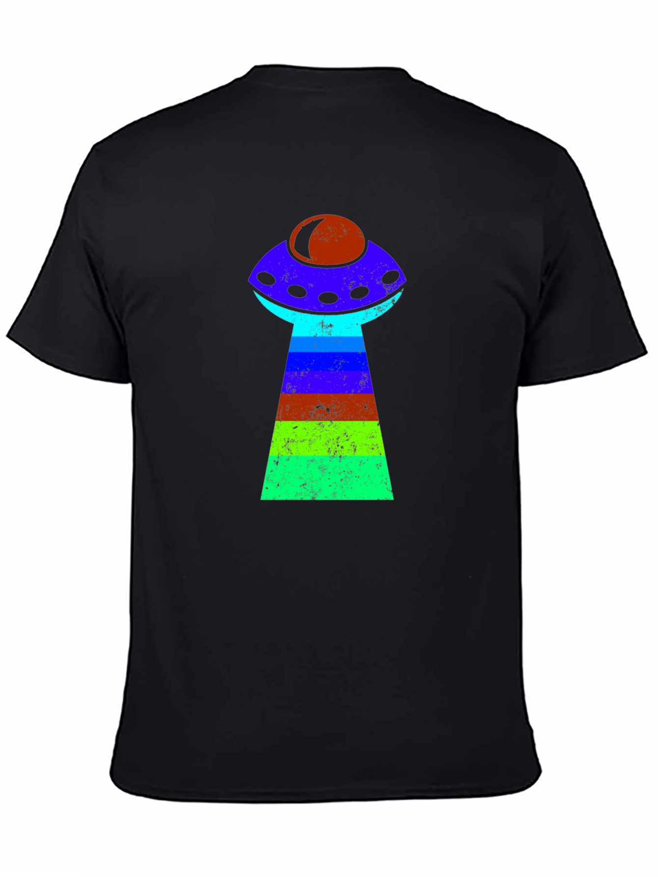 Retro Alien UFO T-Shirt - Black Graphic Tee