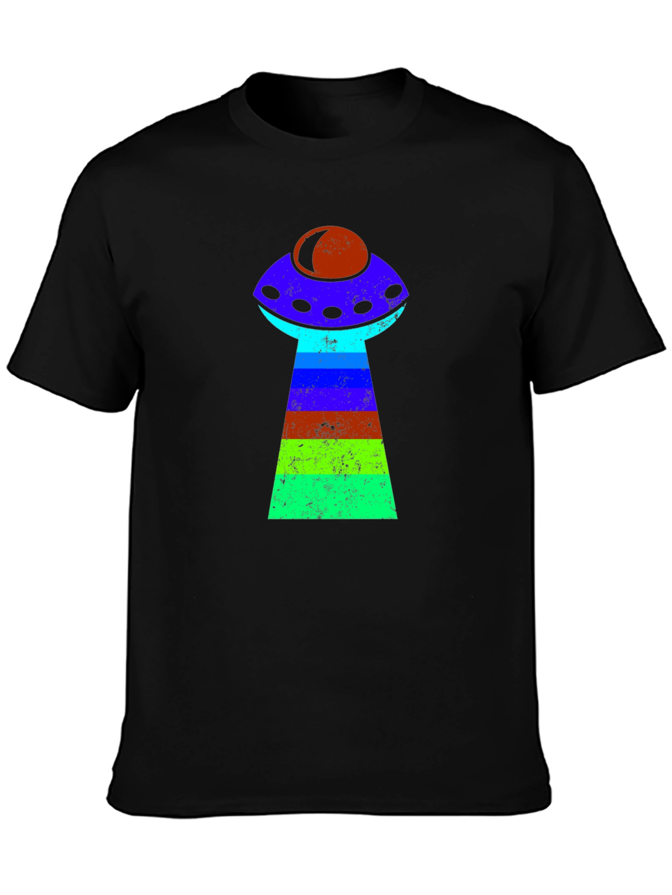 Retro Alien UFO T-Shirt - Black Graphic Tee