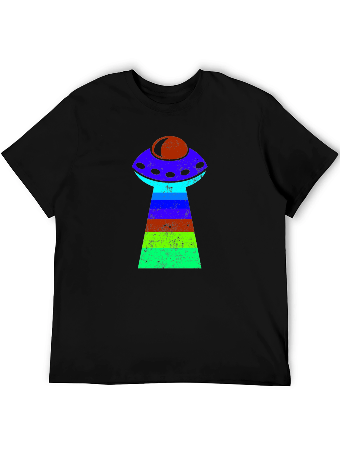 Retro Alien UFO T-Shirt - Black Graphic Tee