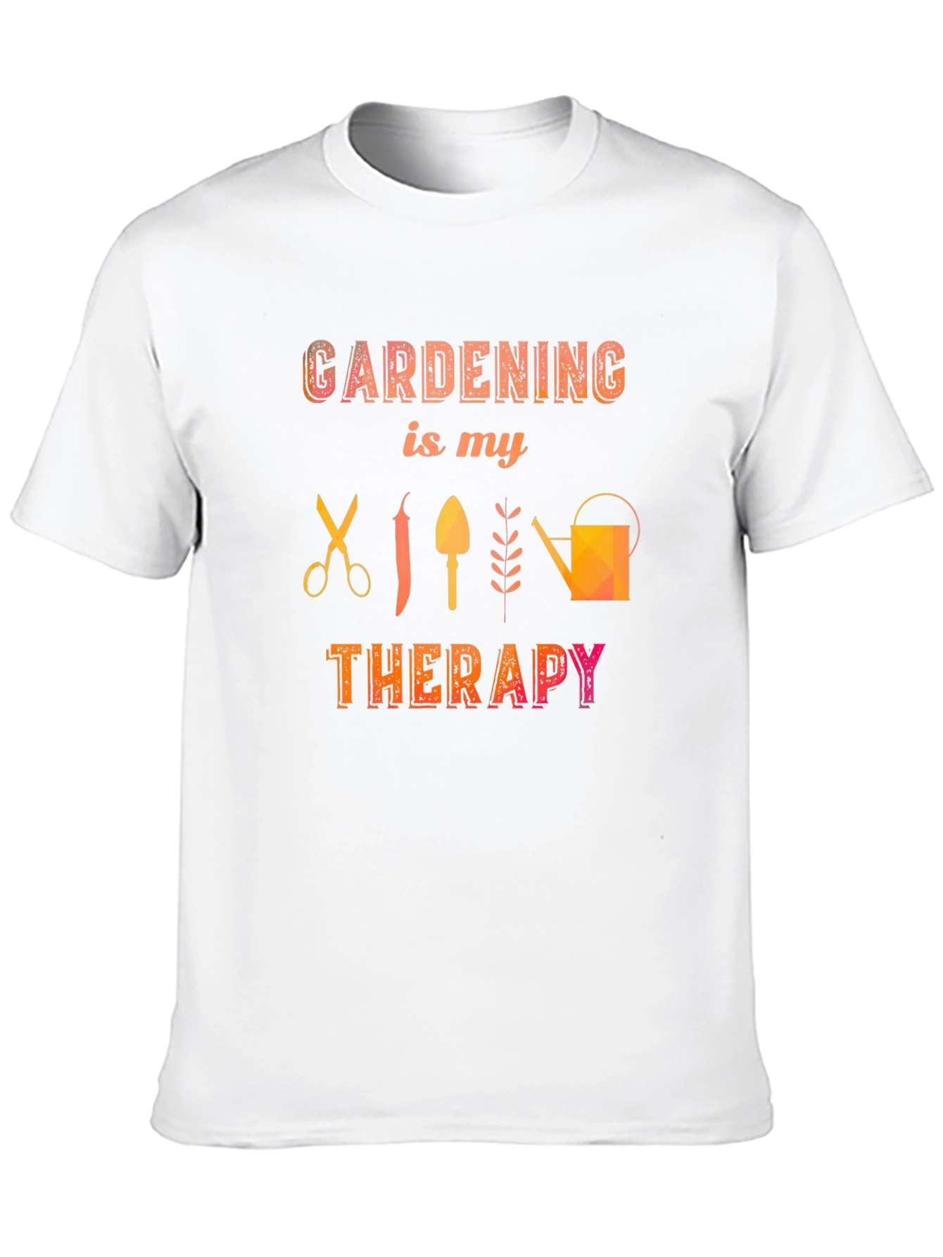 Gardening is My Therapy Black T-Shirt
