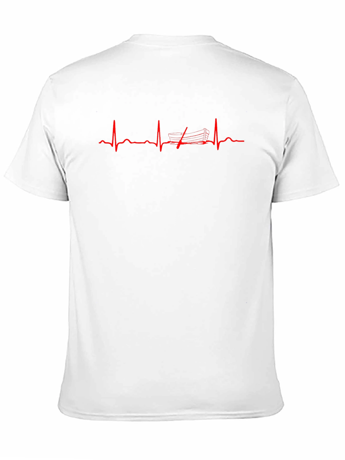 Heartbeat Boat Graphic T-Shirt - Black Cotton Tee