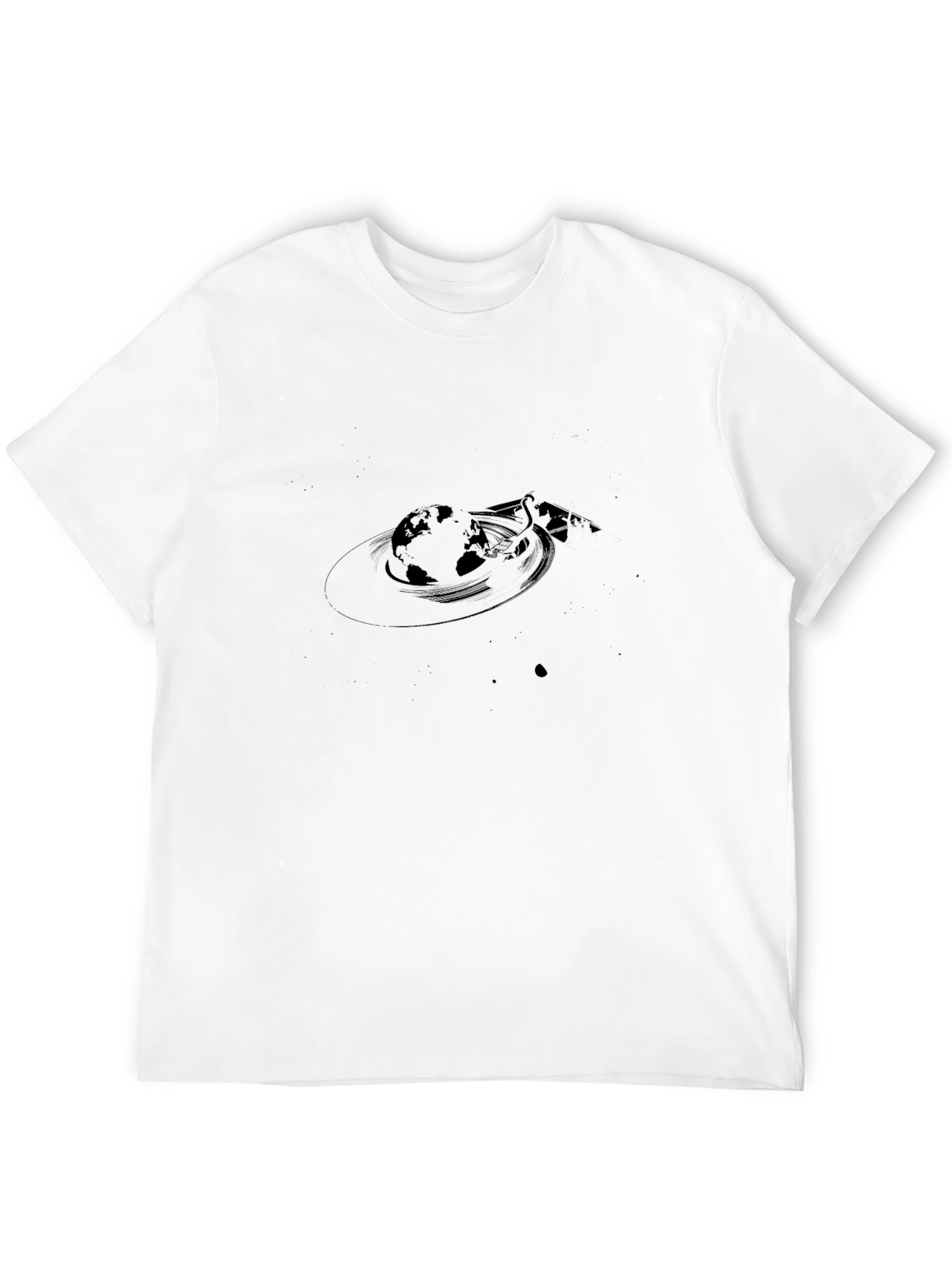 Black Globe Graphic Tee - Stylish Comfort