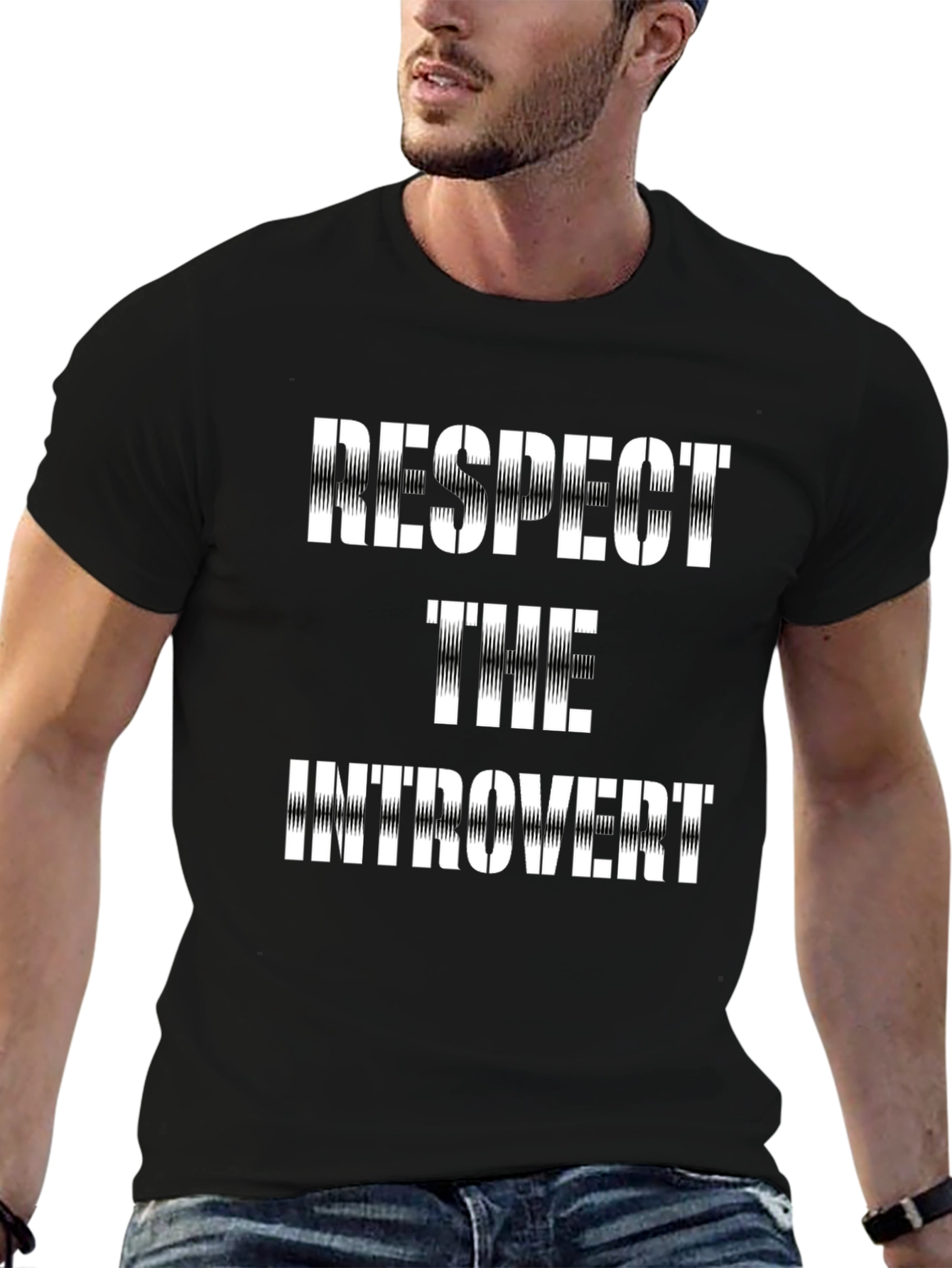 Respect The Introvert Black T-Shirt