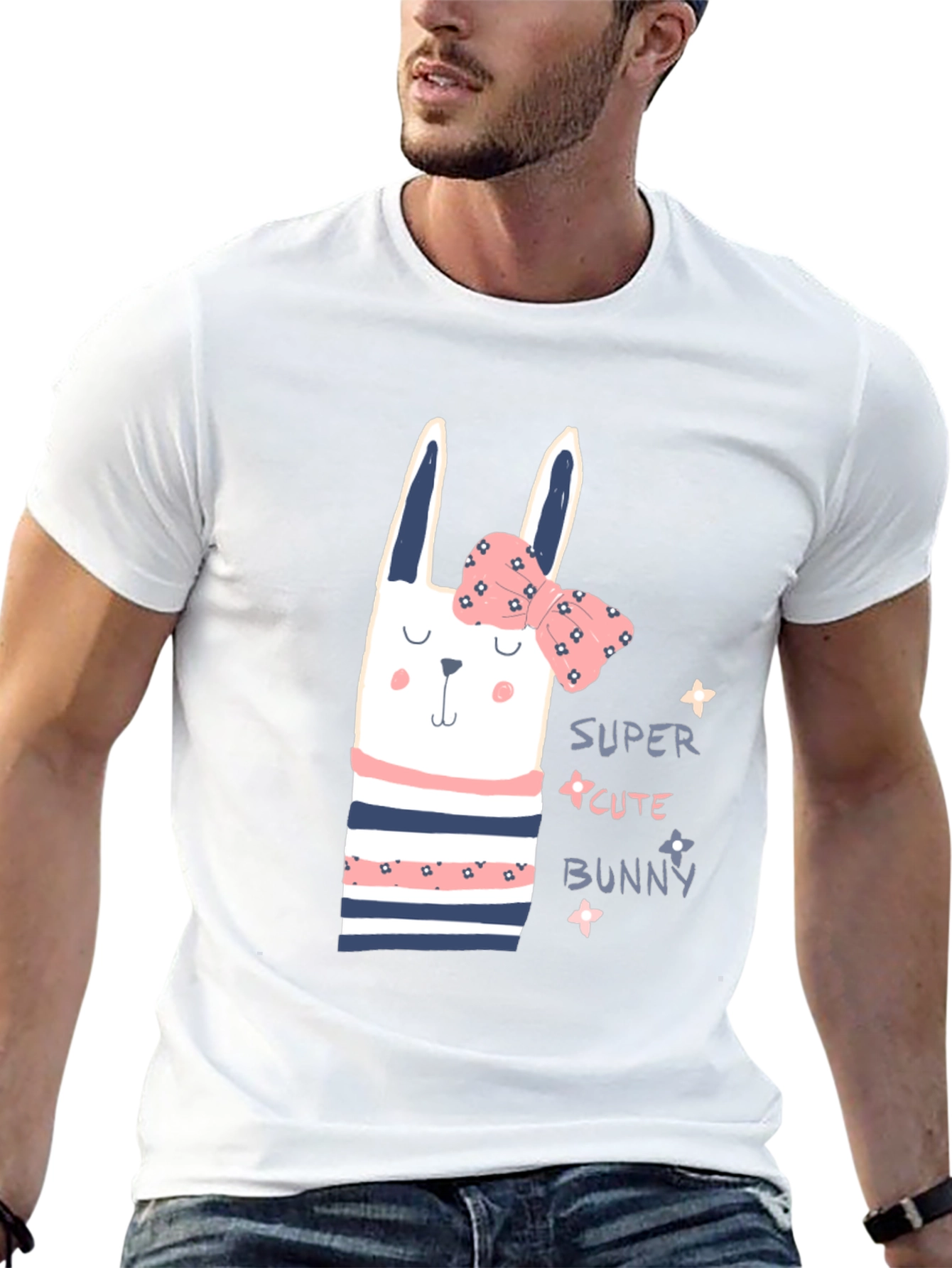 Cute Bunny Graphic Tee - Stylish Cotton T-Shirt