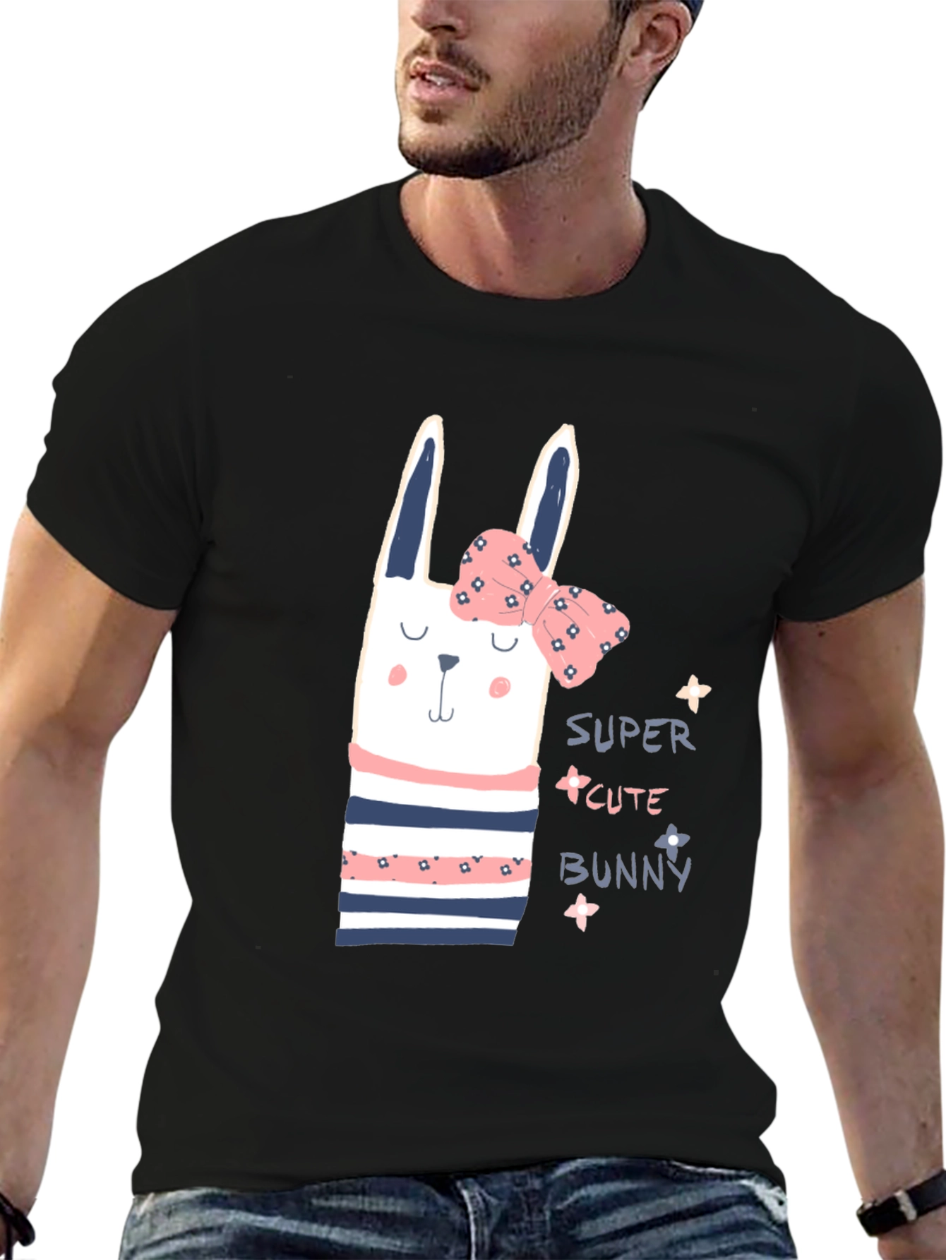 Cute Bunny Graphic Tee - Stylish Cotton T-Shirt
