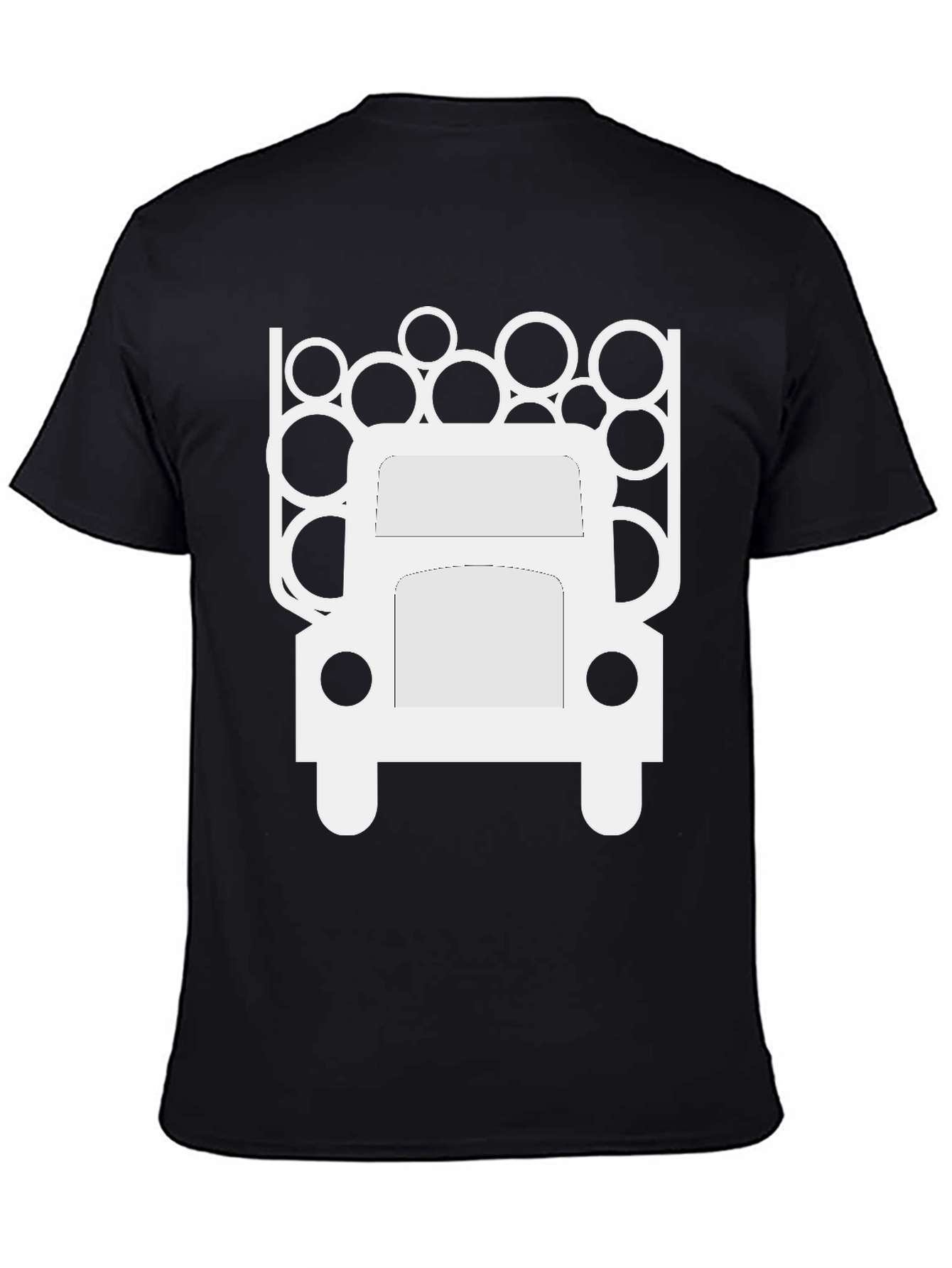 Mens Black T-Shirt - Logging Truck Graphic Tee