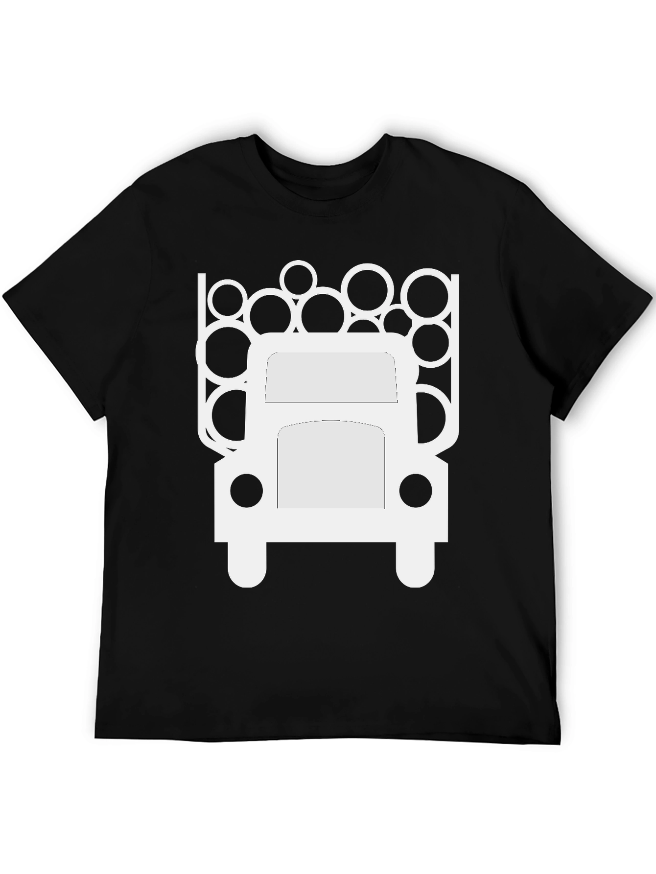 Mens Black T-Shirt - Logging Truck Graphic Tee