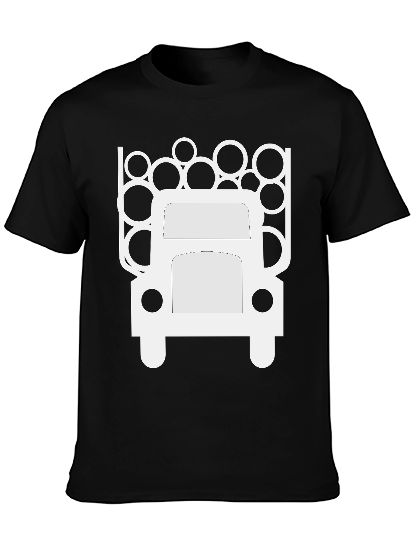 Mens Black T-Shirt - Logging Truck Graphic Tee