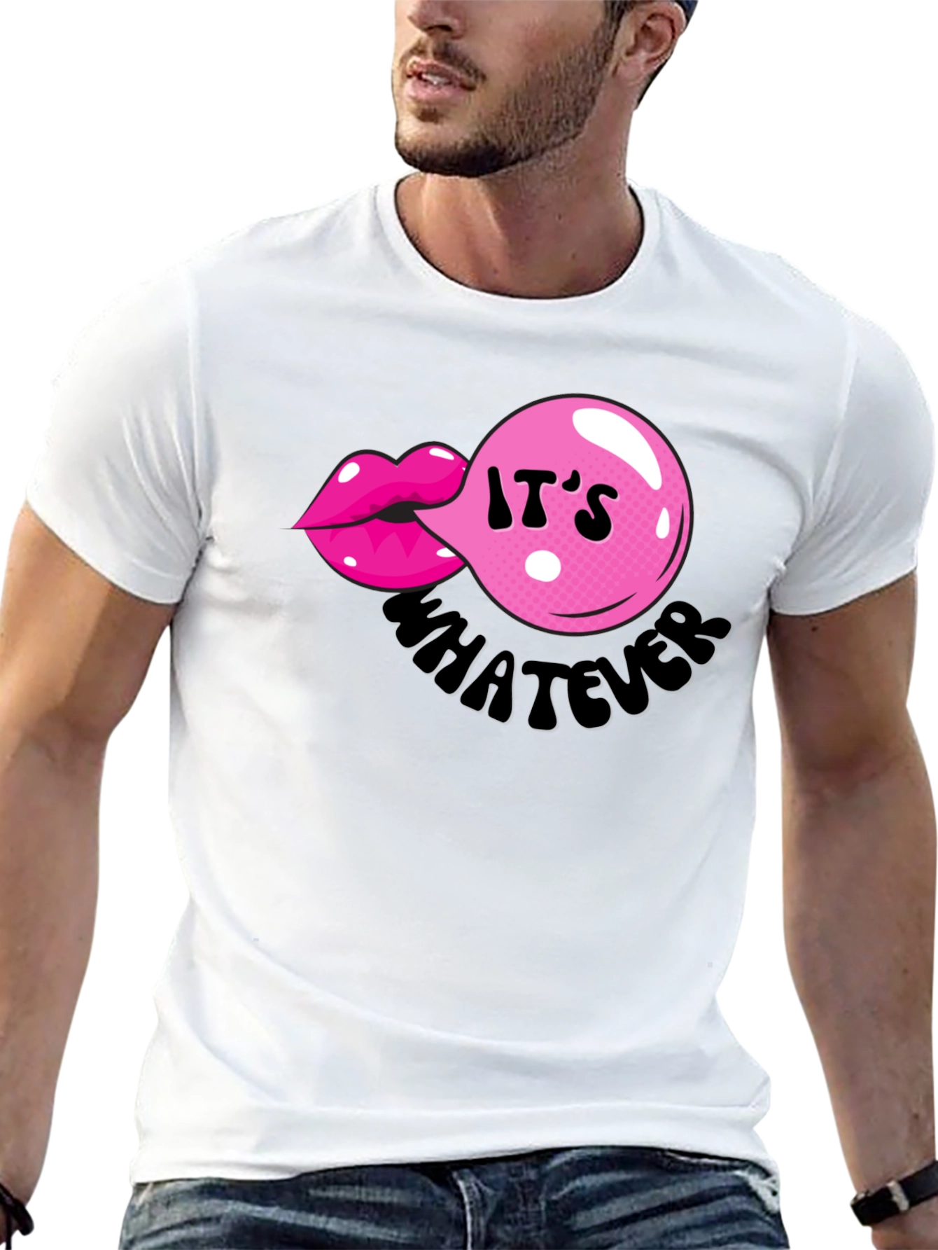 Its Whatever Bubble Gum Lip T-Shirt