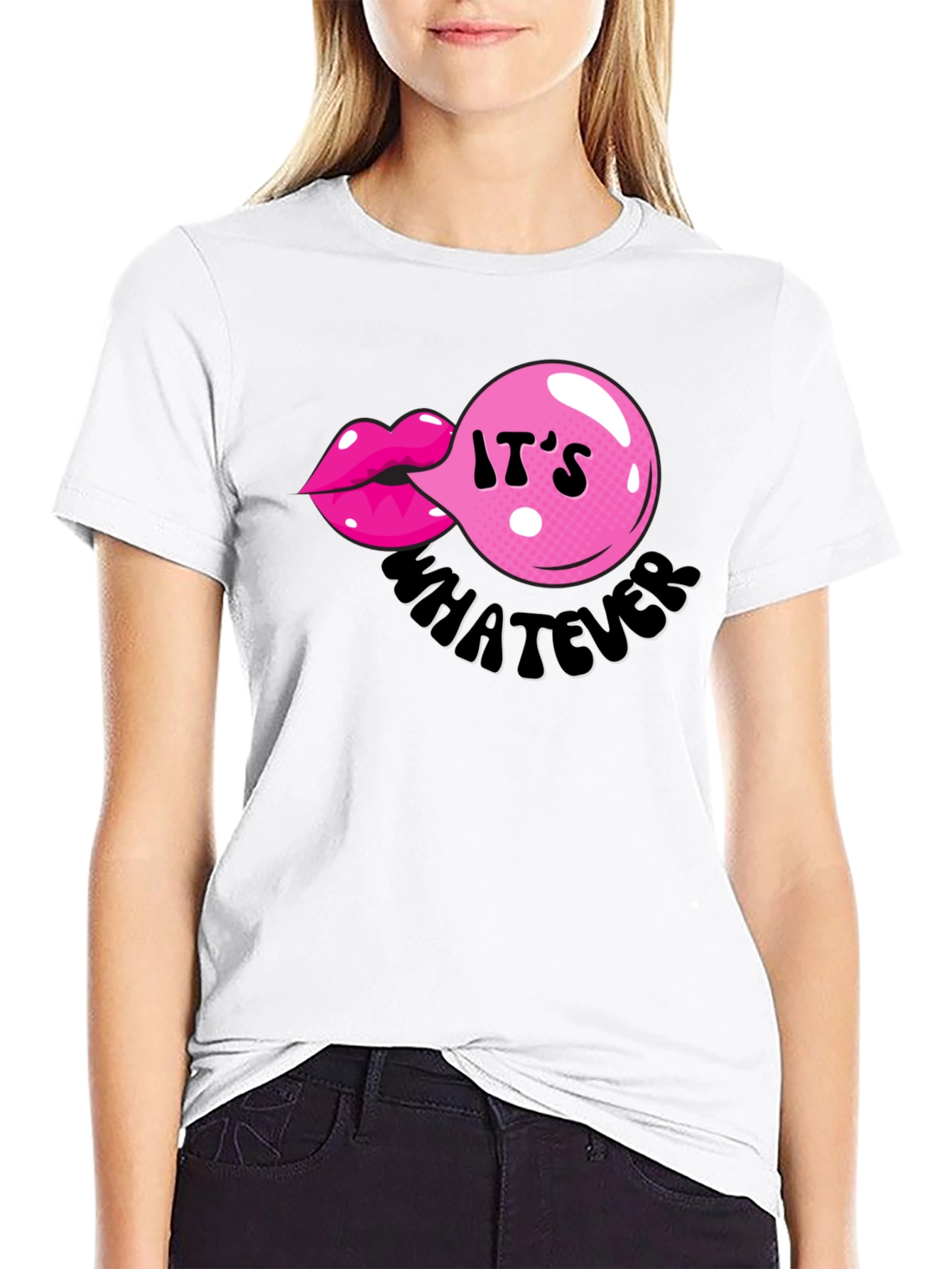 Its Whatever Bubble Gum Lip T-Shirt