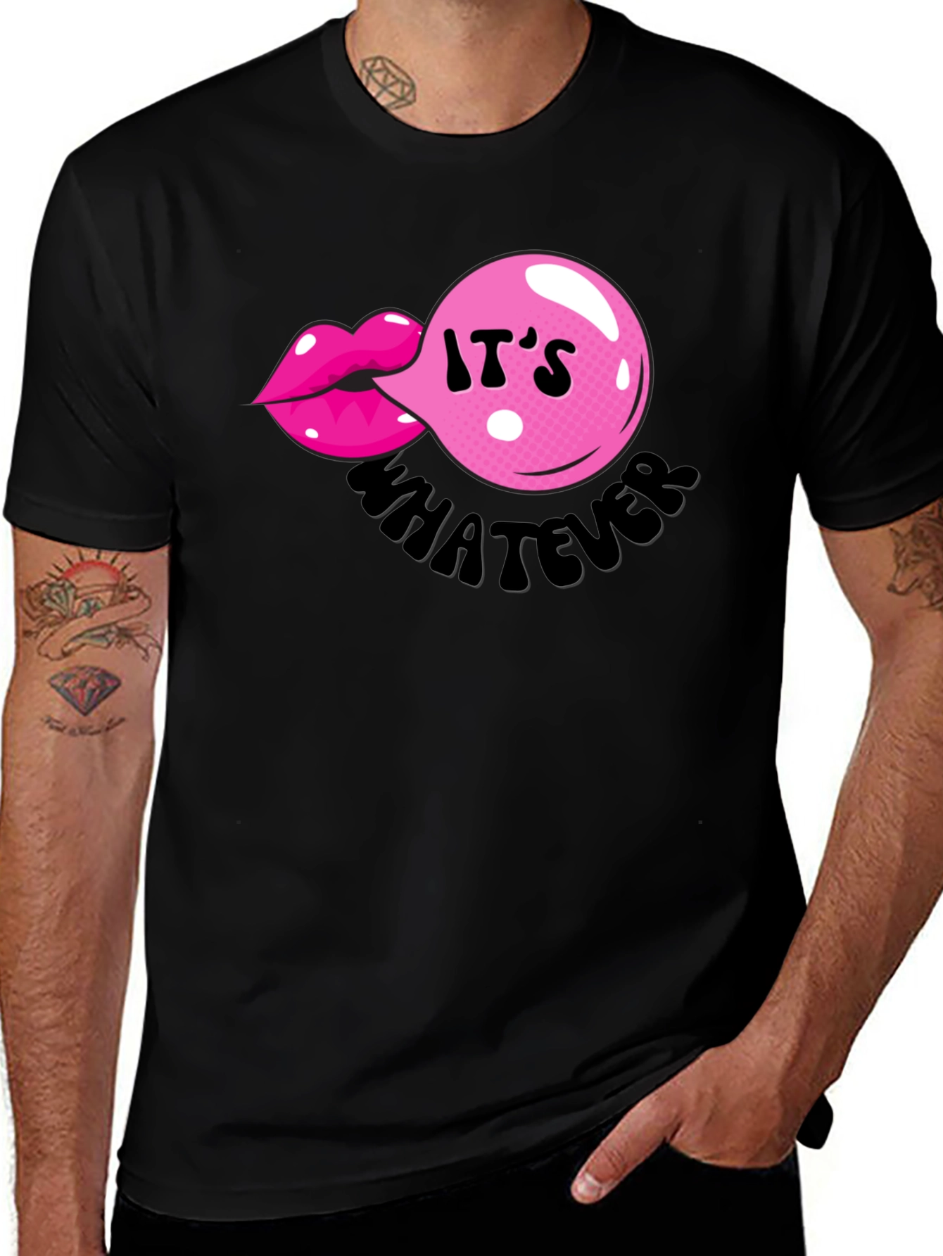 Its Whatever Bubble Gum Lip T-Shirt