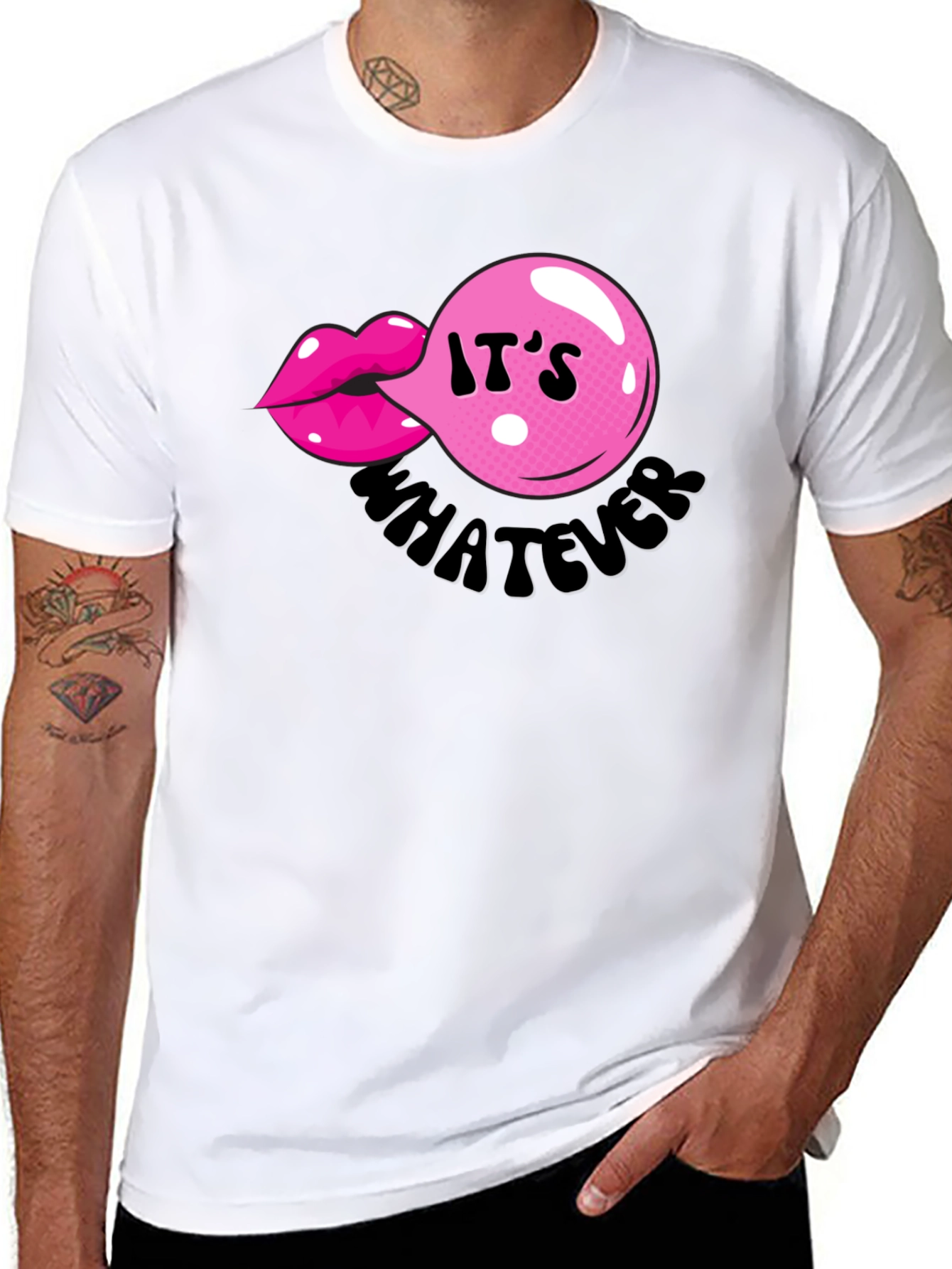 Its Whatever Bubble Gum Lip T-Shirt